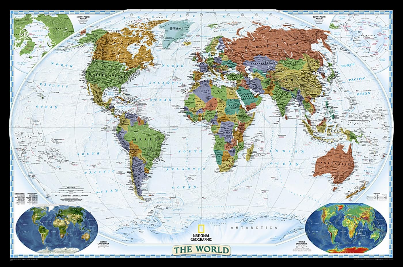 Decorator Weltkarte, politisch: 1:38931000: Wall Maps World (National Geographic Reference Map) Learning & Reference