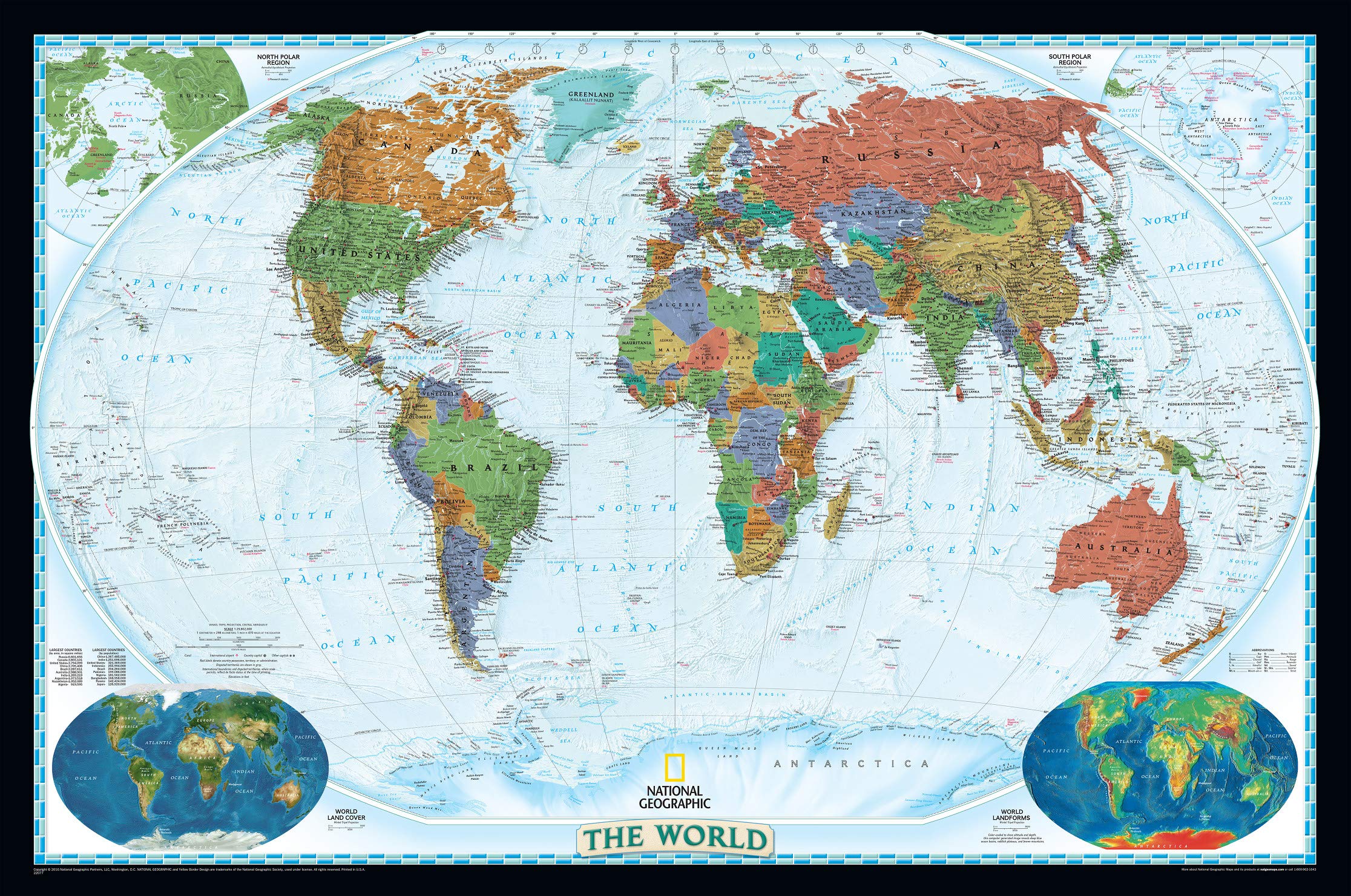 National Geographic World Wall Map - Decorator - Laminated (46 X 30.5 In) Leisure, Home & Garden