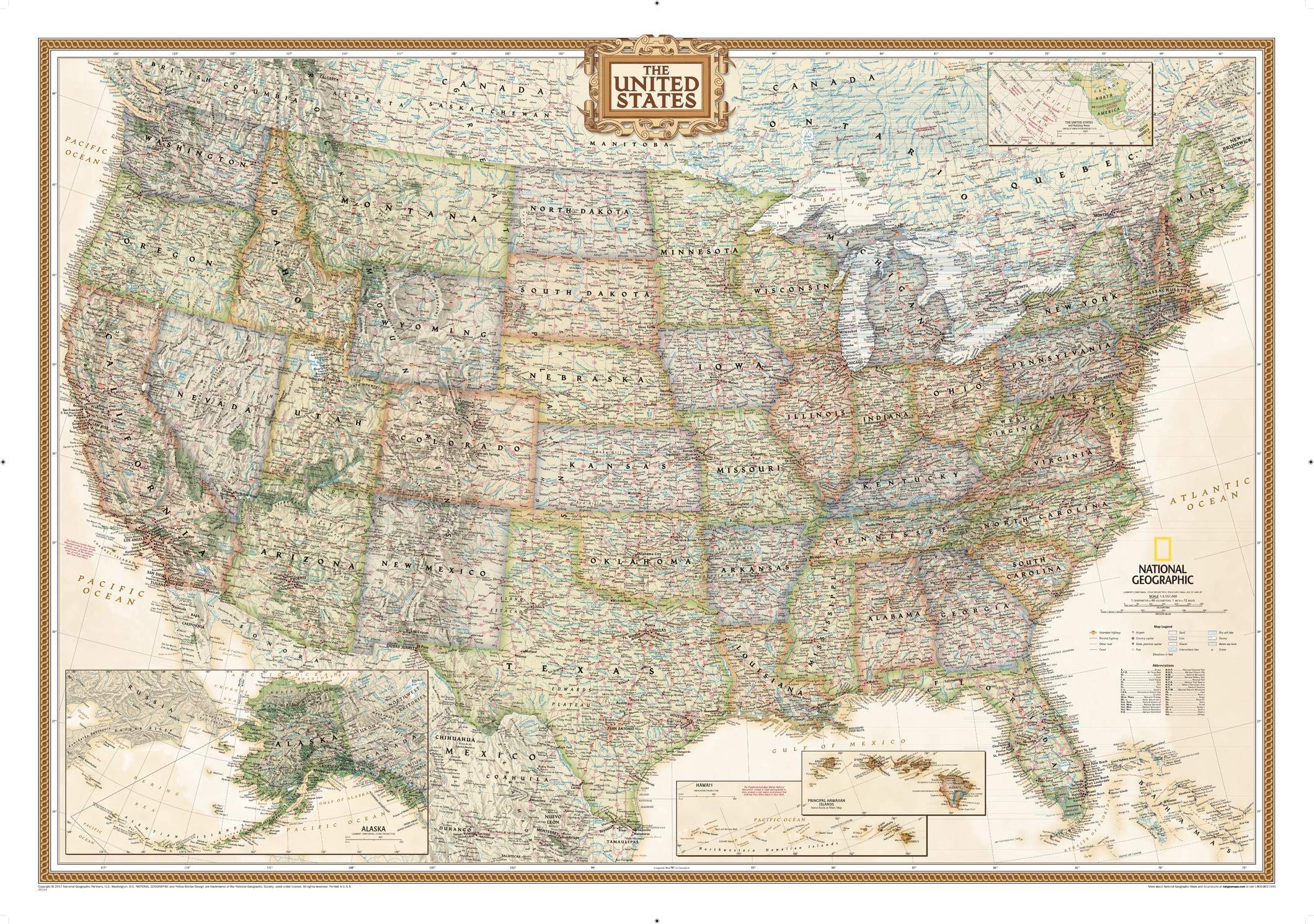 National Geographic 620014 Wandkarte Nordamerika politisch: Wall Maps U.S. (National Geographic Reference Map) Leisure, Home & Garden