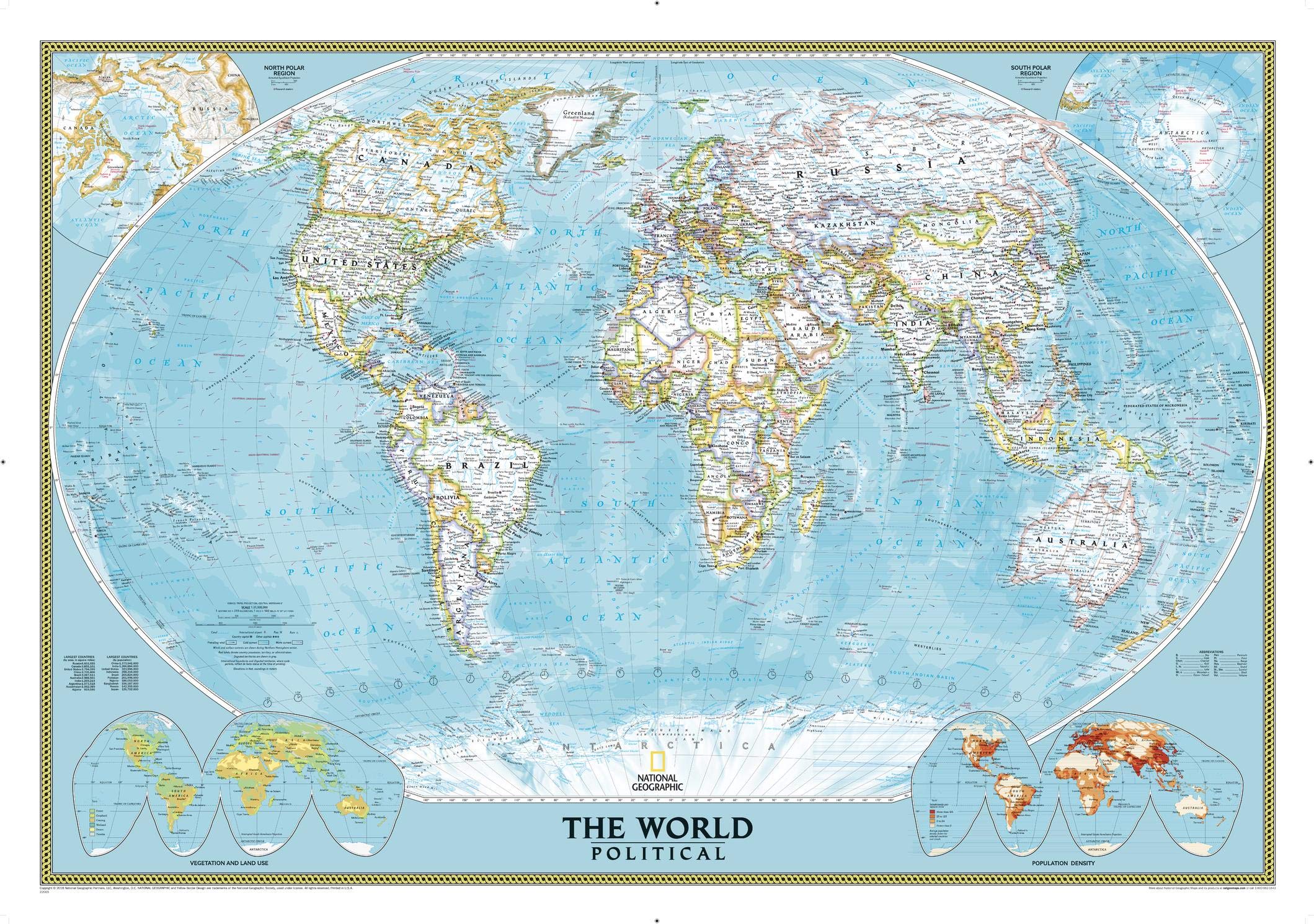 Classic Weltkarte, politisch, laminiert: 1:38931000: Wall Maps World (National Geographic Reference Map) Leisure, Home & Garden
