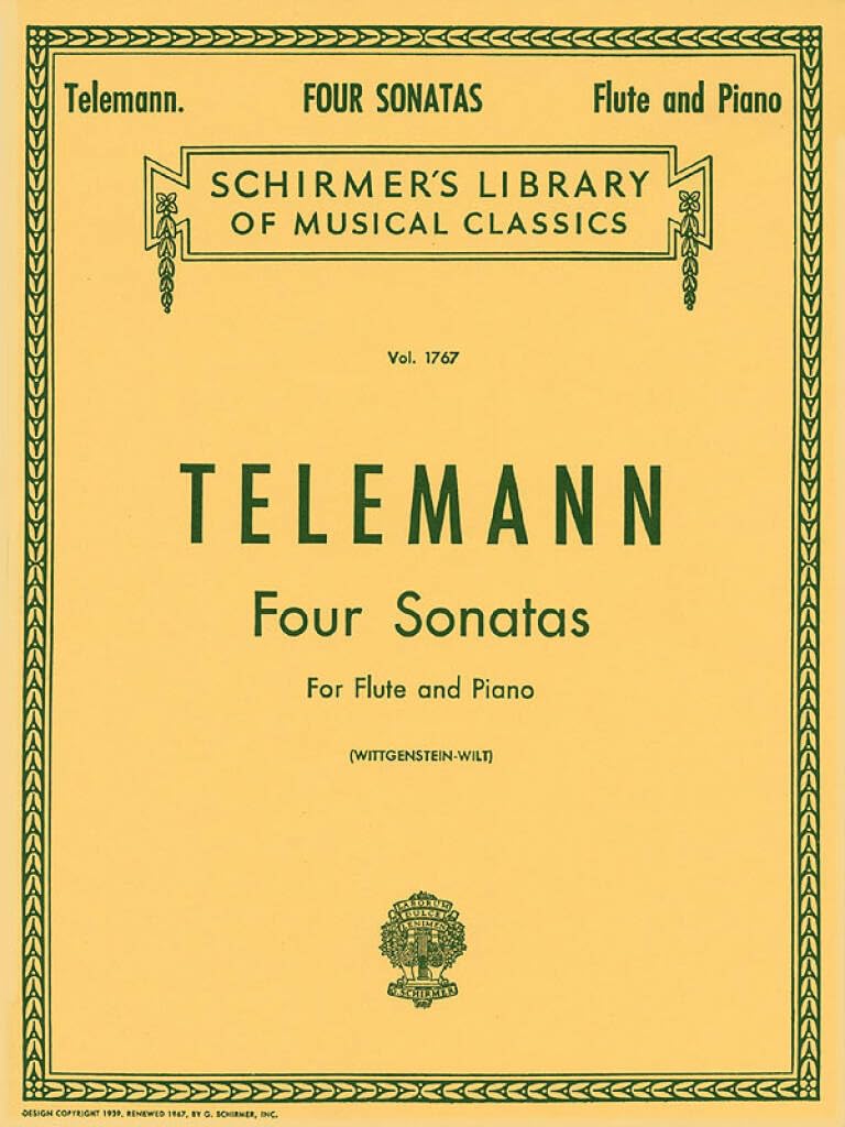 G.P. Telemann: Four Sonatas for Flute and Piano (Schirmer Library of Classics, Band 1767) Sheet Music