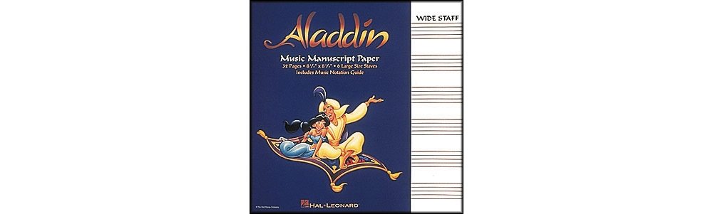 Aladdin: Music Manuscript Paper, Wide Staff, Includes Music Notation Guide Arts & Music