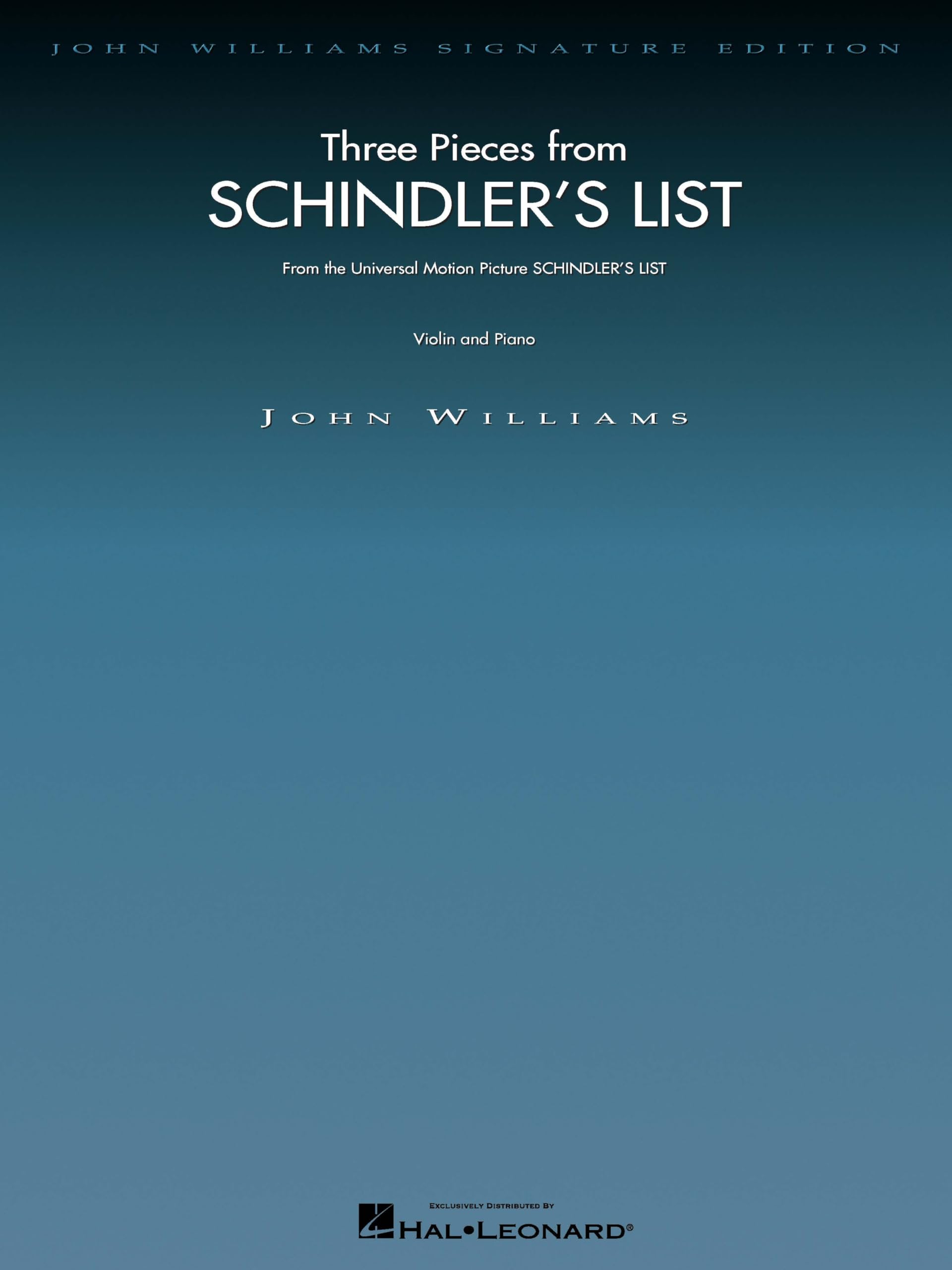 Three Pieces from Schindler's List Violin and Piano Sheet Music