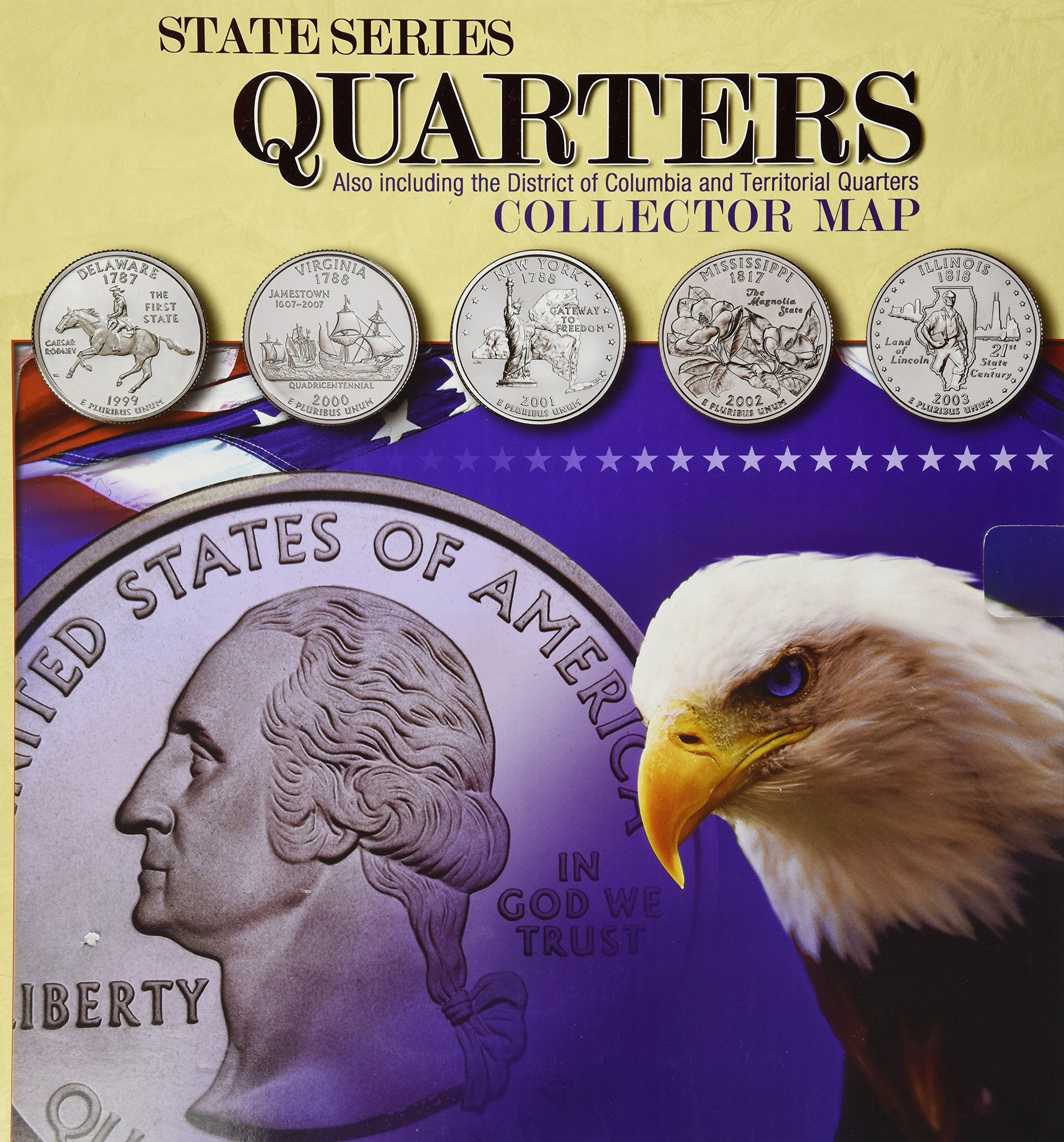 State Series Quarters Collector Map: Also Including the District of Columbia and Territorial Quarters Hobbies & Crafts