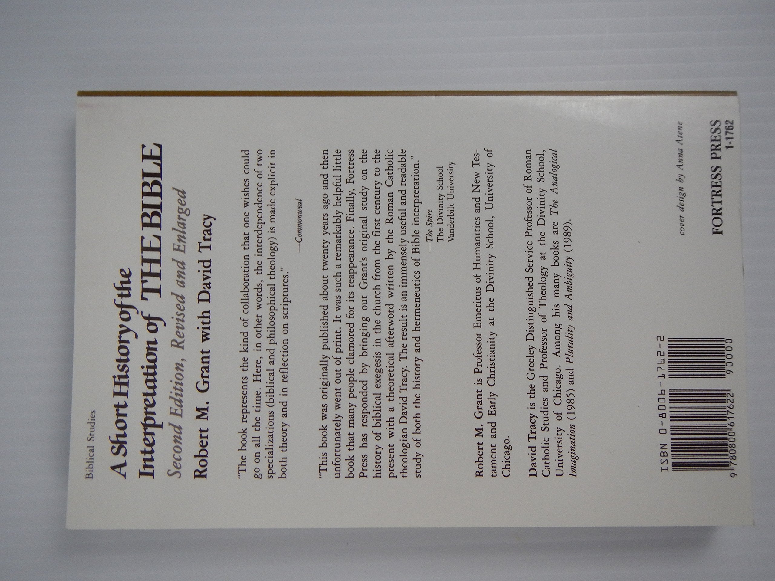 Short History of the Interpretation of the Bible Religion & Esotericism