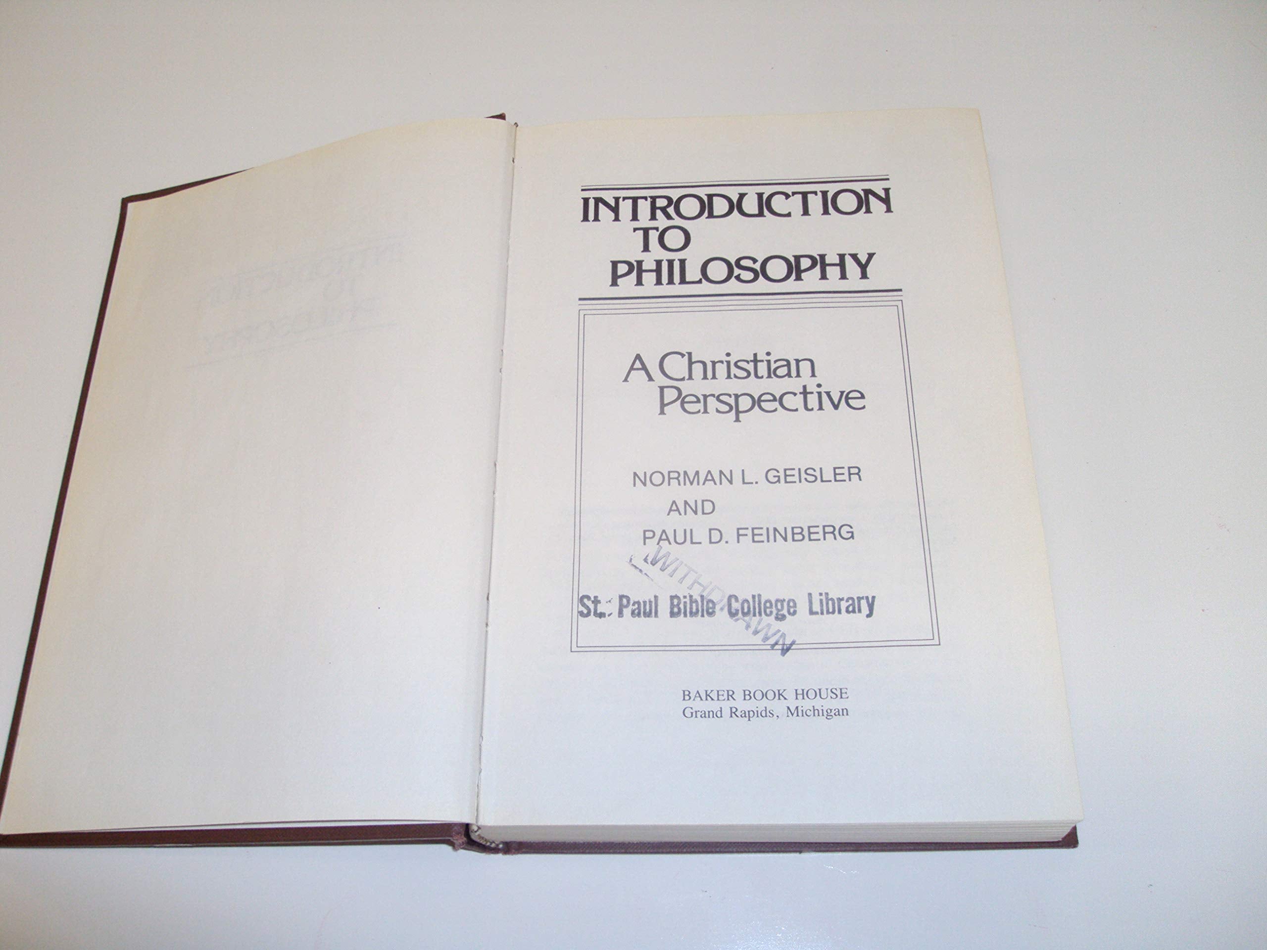 Introduction to Philosophy: A Christian Perspective Books