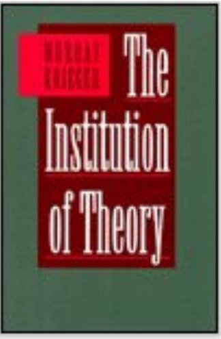 Product Image: The Institution of Theory