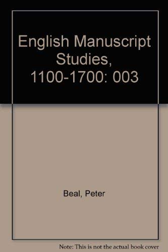 English Manuscript Studies, 1100-1700: Volume 3 Contemporary literature