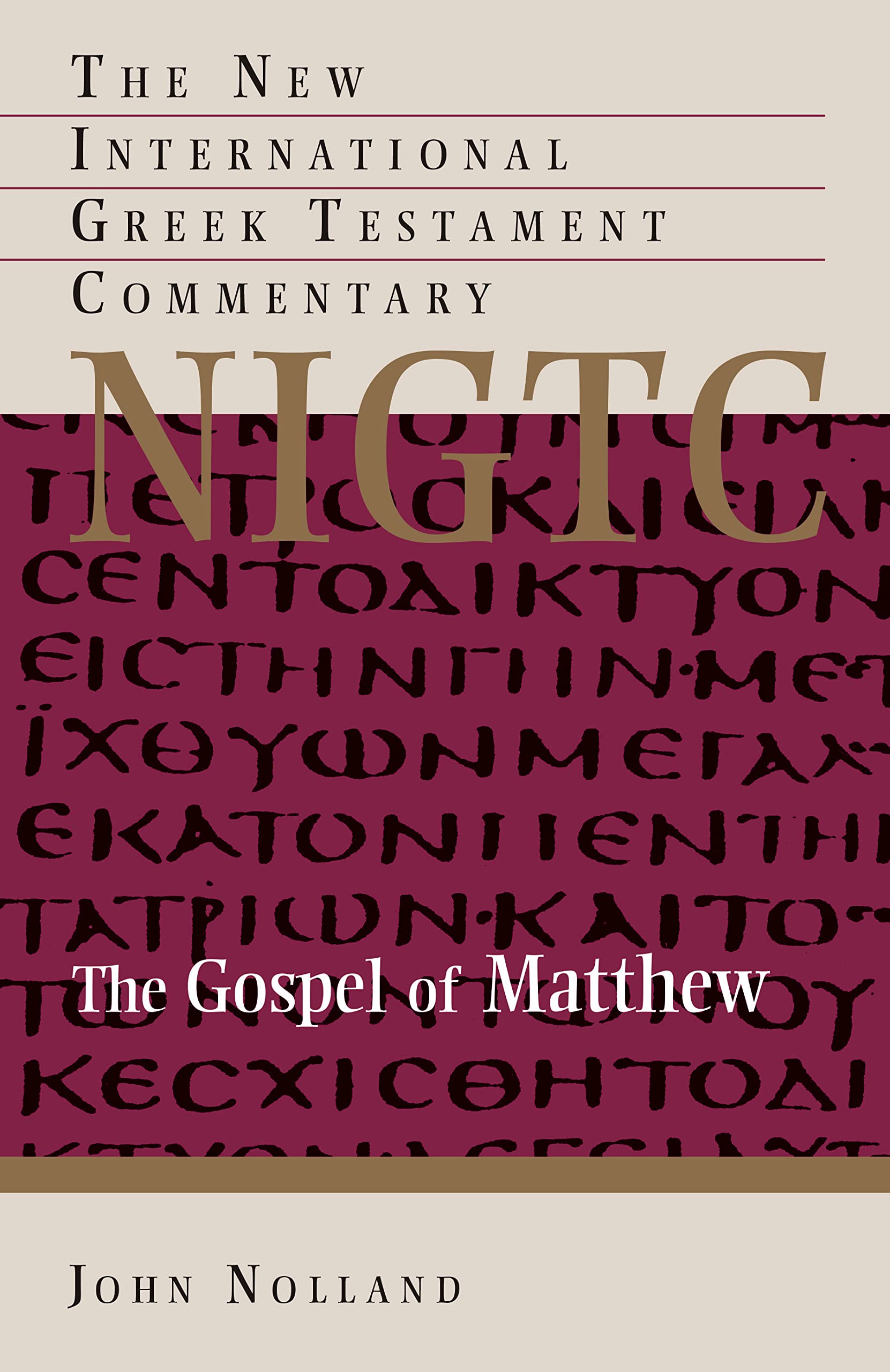 The Gospel of Matthew: A Commentary on the Greek Text (THE NEW INTERNATIONAL GREEK TESTAMENT COMMENTARY) Film, Art & Culture