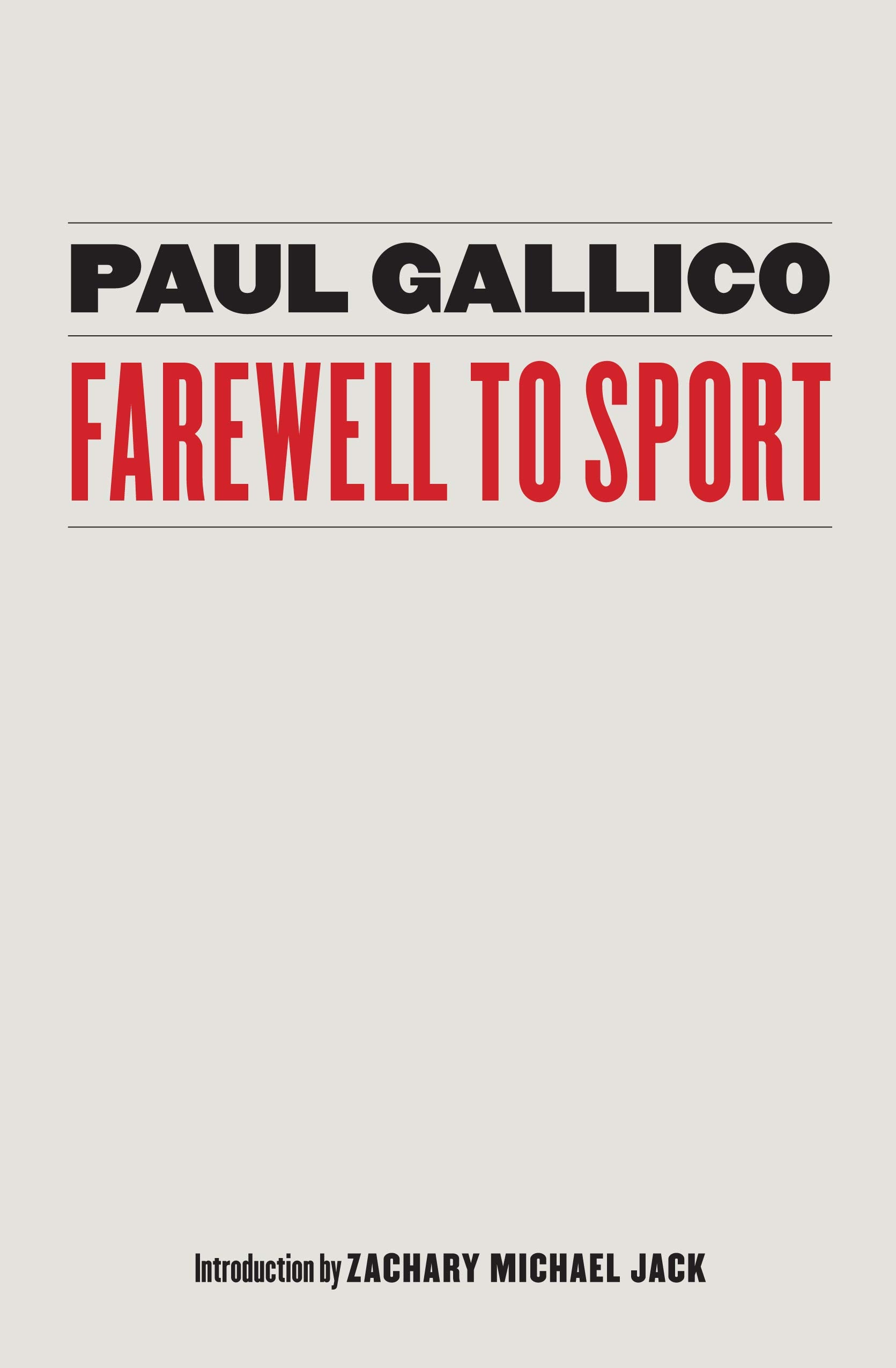 Farewell to Sport book