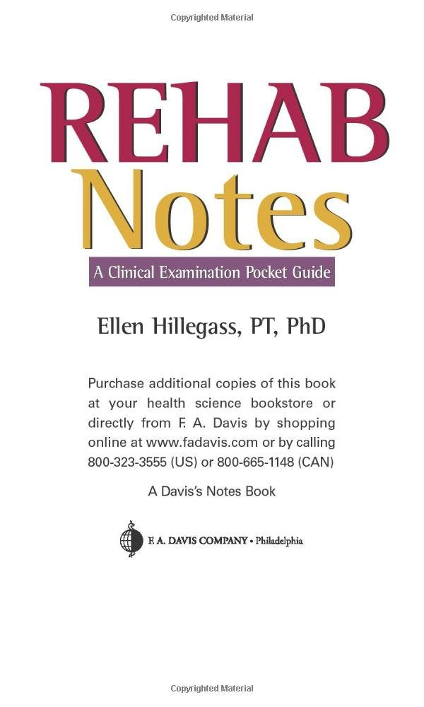 Rehab Notes: Evaluation and Intervention Pocket Guide Medicine