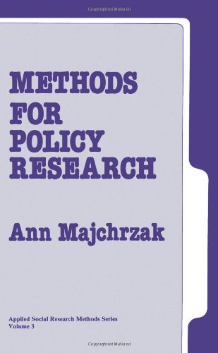 MAJCHRZAK: METHODS FOR POLICY RESEARCH, ASRM VOL 3, (PA) (Applied Social Research Methods Series Vol 3) Natural Sciences