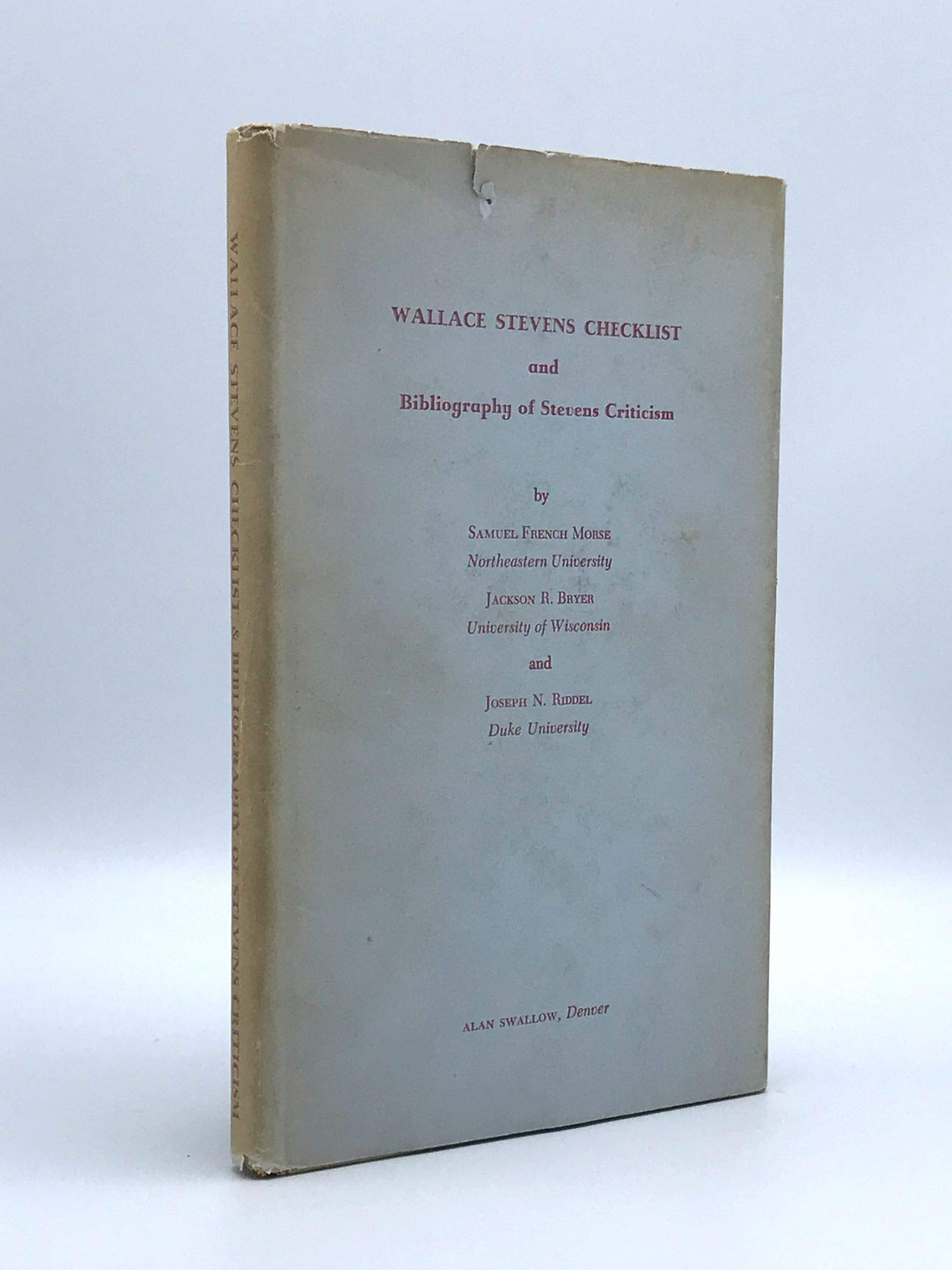 Wallace Stevens Checklist and Bibliography of Stevens' Criticism Books