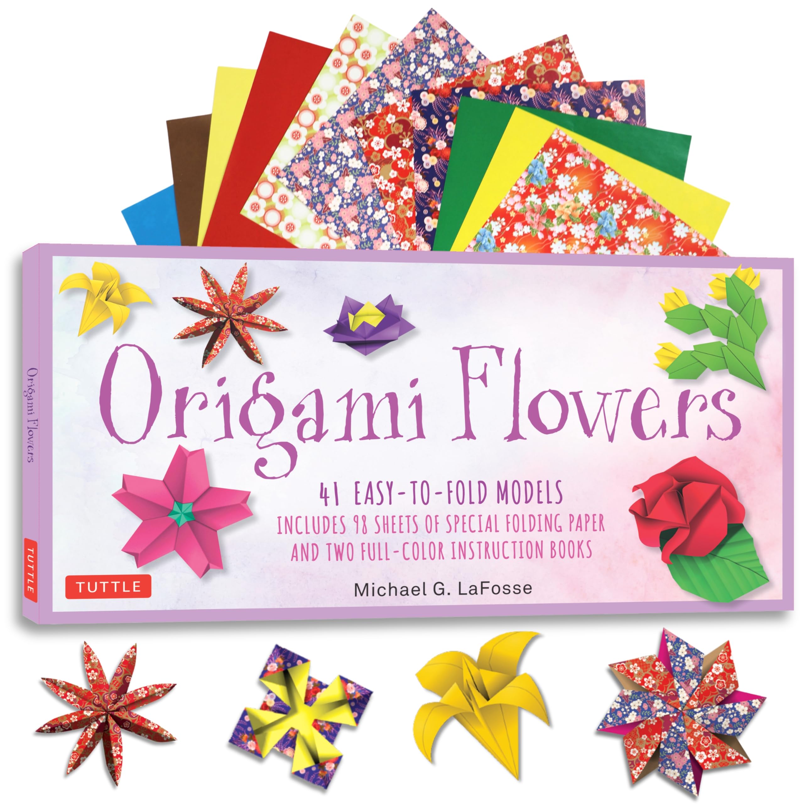Origami Flowers: 41 Easy-to-Fold Models: Includes 98 Sheets of Special Folding Paper and Two Full-Color Instruction Books book