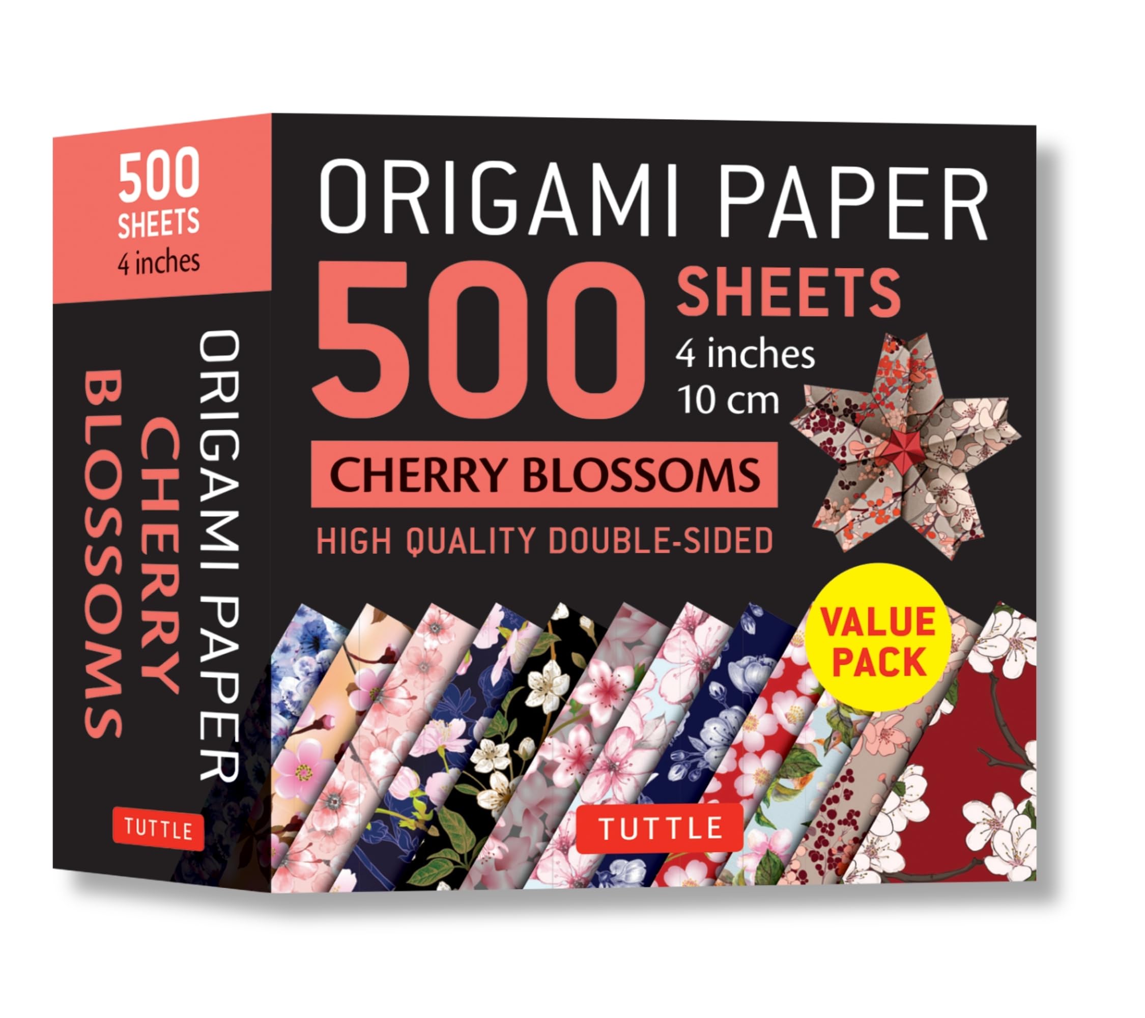 Origami Paper 500 Sheets Cherry Blossoms 4 (10 CM): Tuttle Origami Paper: High-Quality Double-Sided Origami Sheets Printed with 12 Different Patterns: High-quality Double-Sided, 4 inches 10 cm Film, Art & Culture