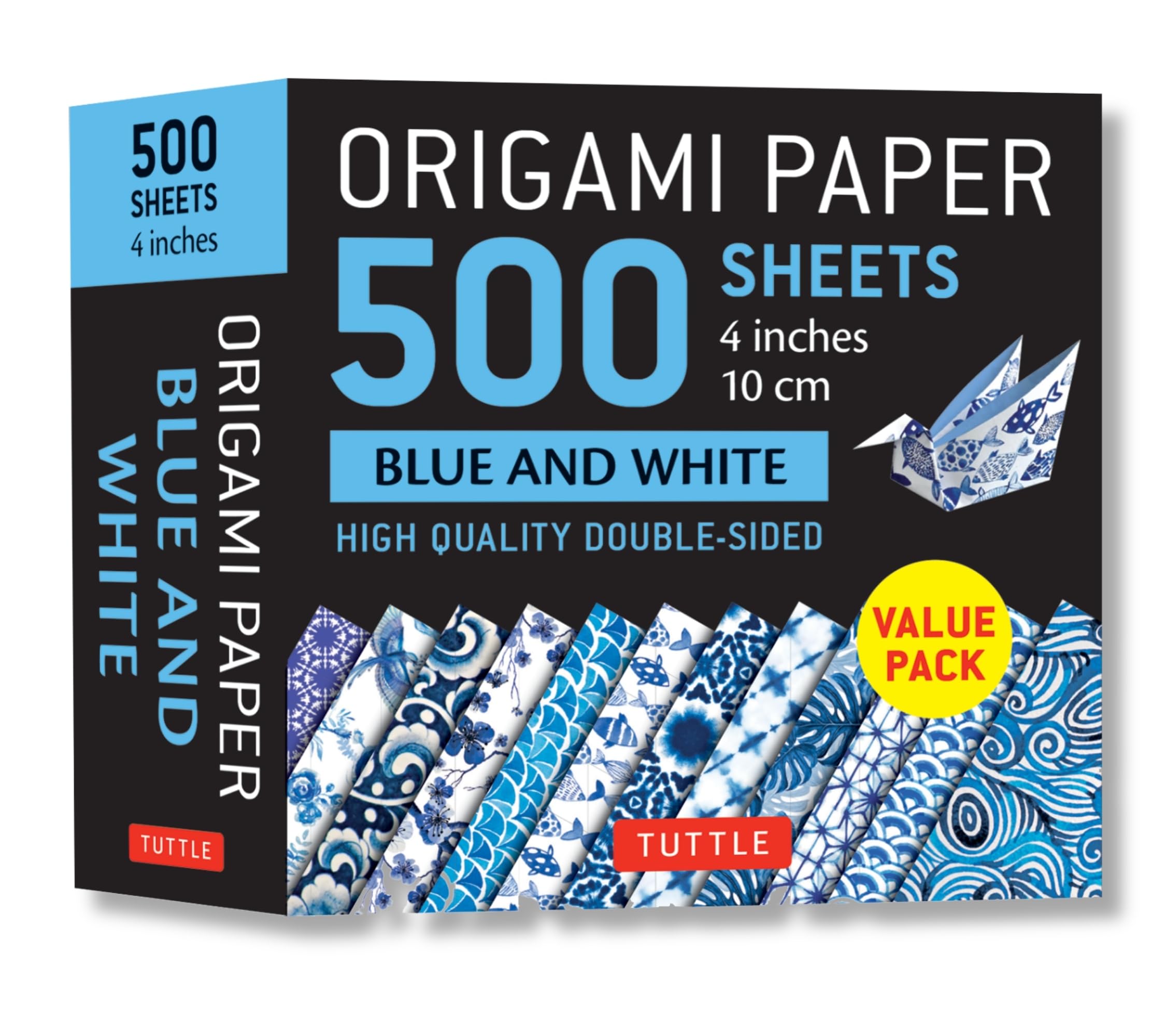 Origami Paper 500 Sheets Blue and White 4" (10 CM): Tuttle Origami Paper: High-Quality Double-Sided Origami Sheets Printed with 12 Different Designs Film, Art & Culture