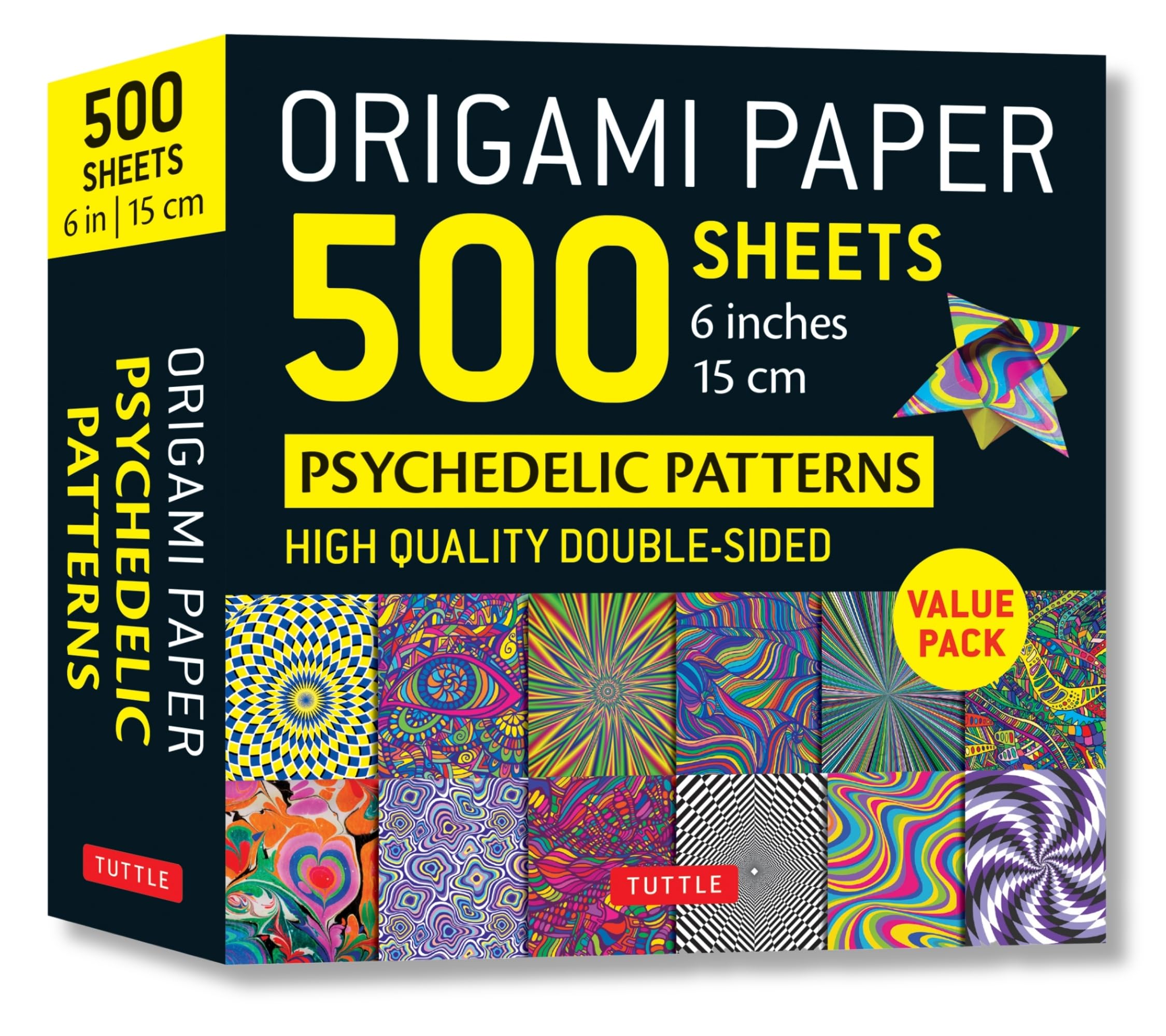 Origami Paper 500 Sheets Psychedelic Patterns: Tuttle Origami Paper: Double-sided Origami Sheets Printed With 12 Different Designs - Instructions for 5 Projects Included Film, Art & Culture
