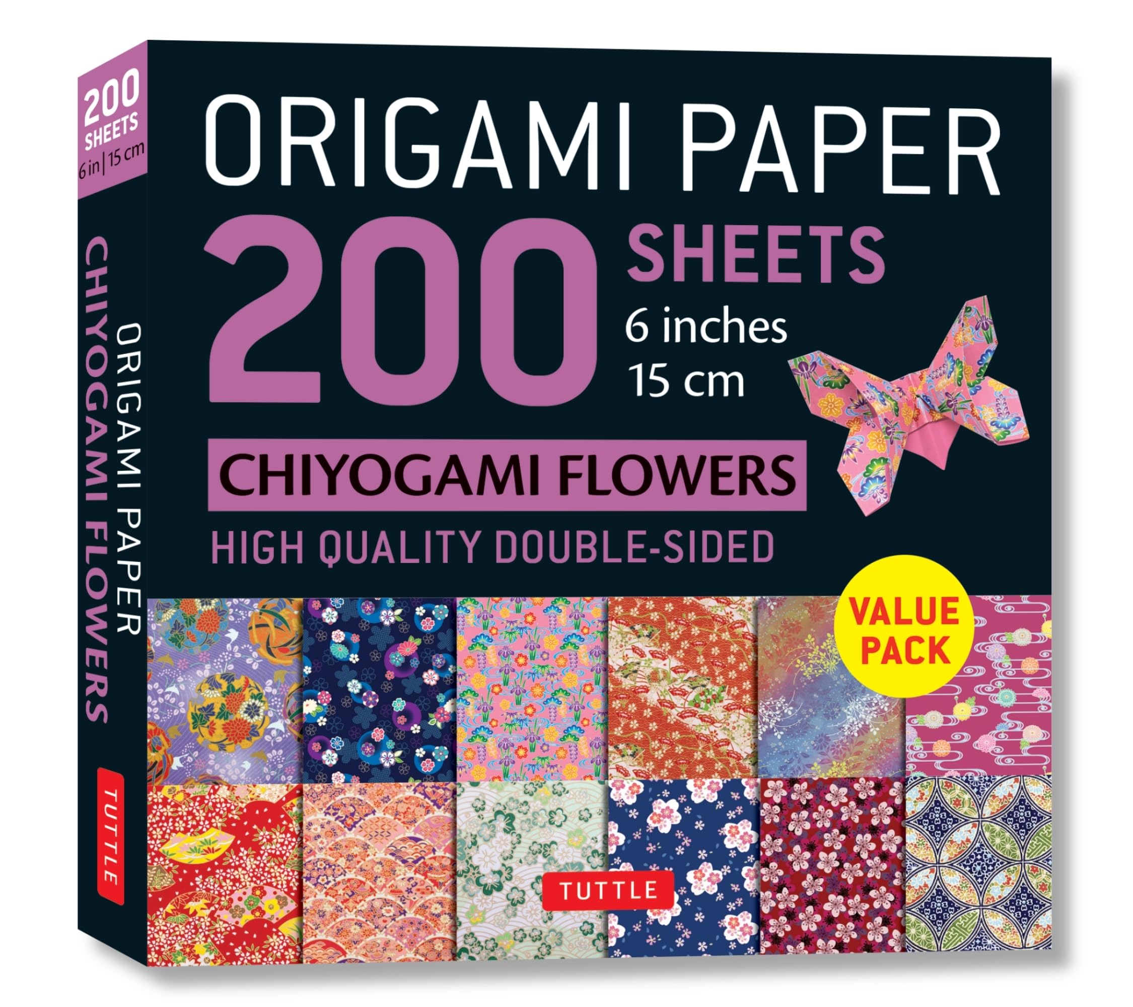 Origami Paper Chiyogami Flowers: Tuttle Origami Paper: Double Sided Origami Sheets Printed With 12 Different Designs - Instructions for 6 Projects Included Film, Art & Culture