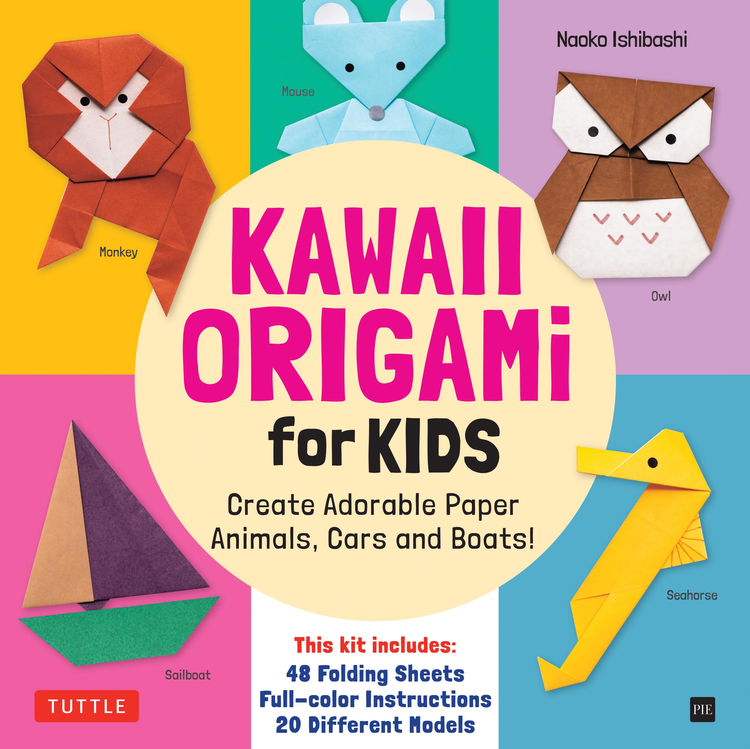 Kawaii Origami for Kids Kit: Create Adorable Paper Animals, Cars and Boats! Includes 48 Folding Sheets and Full-color Instructions Hobbies & Crafts