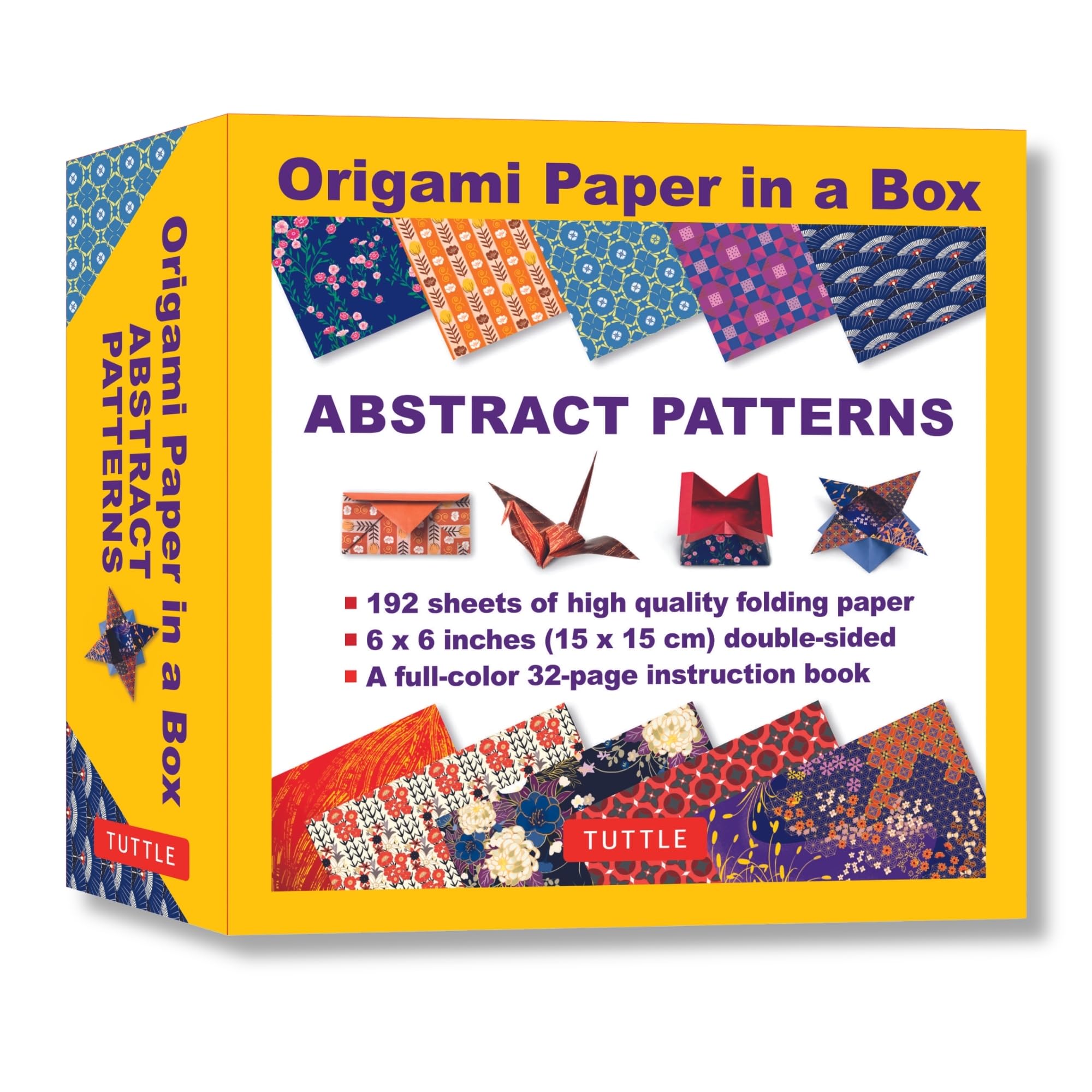 Origami Paper in a Box - Abstract Patterns: 192 Sheets of Tuttle Origami Paper: Origami Paper Printed With 10 Different Patterns: Book of 4 Projects (Tuttle Specials) Film, Art & Culture