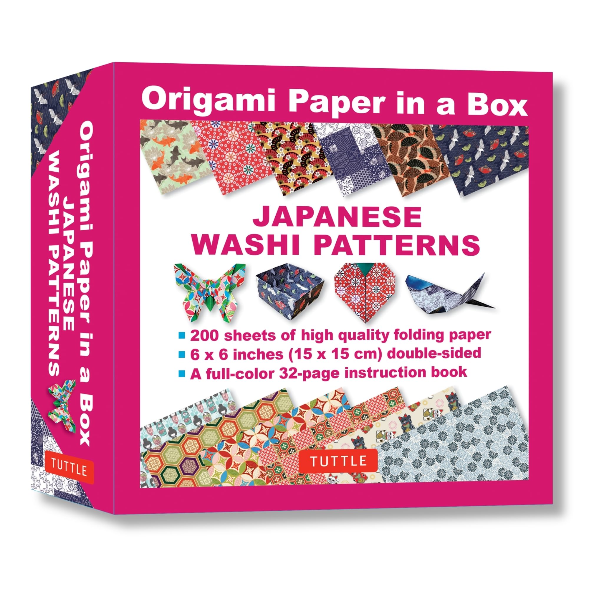 Origami Paper in a Box - Japanese Washi Patterns: 200 Sheets of Tuttle Origami Paper: 6x6 Inch Origami Paper Printed with 12 Different Patterns: ... Book of 10 Projects (Tuttle Specials) Film, Art & Culture