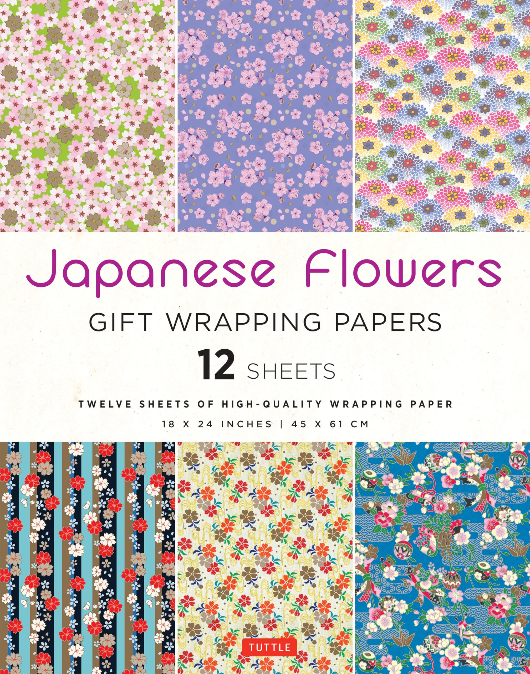 Japanese Flowers Gift Wrapping Papers: 12 Sheets 18 X 24 Inch 45 X 61 Cm Wrapping Paper Film, Art & Culture