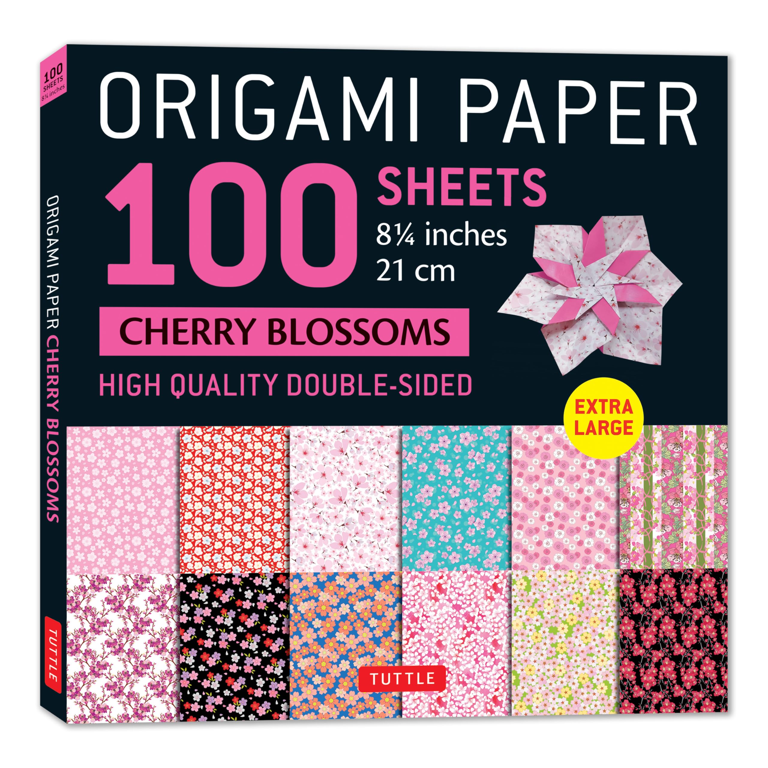 Origami Paper 100 Sheets Cherry Blossoms 8 1/4 21 Cm: Extra Large Double-sided Origami Sheets Printed With 12 Different Color Combinations Instructions for 5 Projects Included Film, Art & Culture