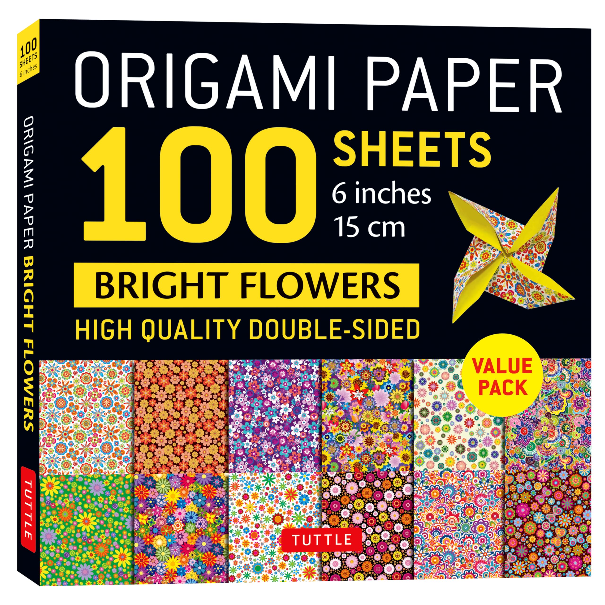 Origami Paper 100 Sheets Bright Flowers 6" (15 Cm): Double-sided Origami Sheets Printed With 12 Different Patterns (Instructions for 5 Projects Included) Film, Art & Culture