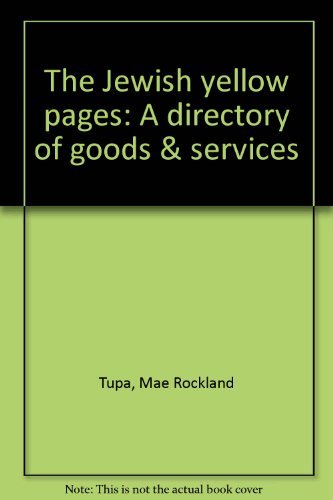 The Jewish yellow pages: A directory of goods & services Books
