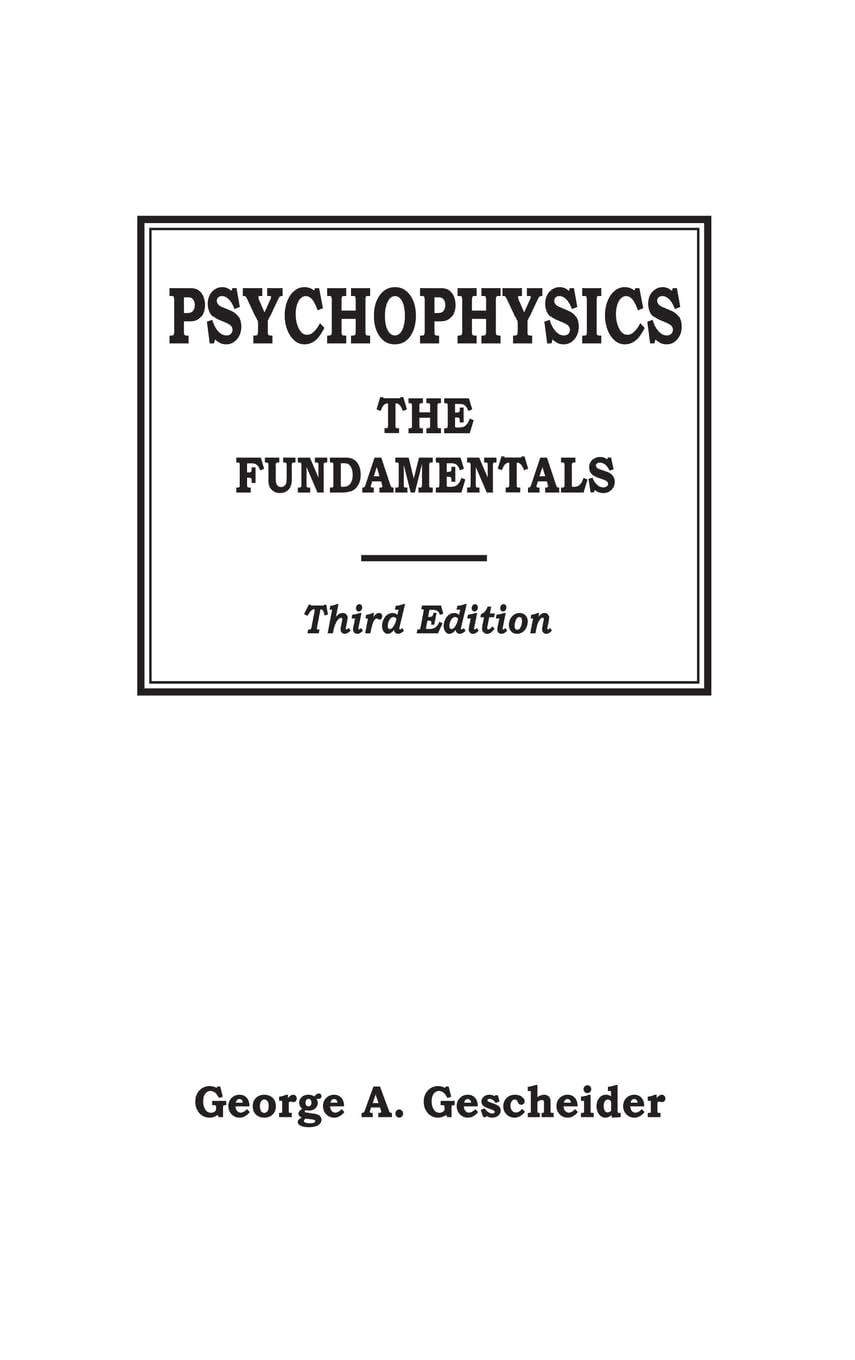 Product Image: Psychophysics: The Fundamentals