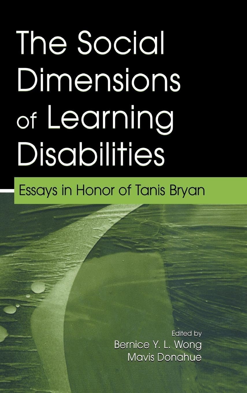 The Social Dimensions of Learning Disabilities Education & Training
