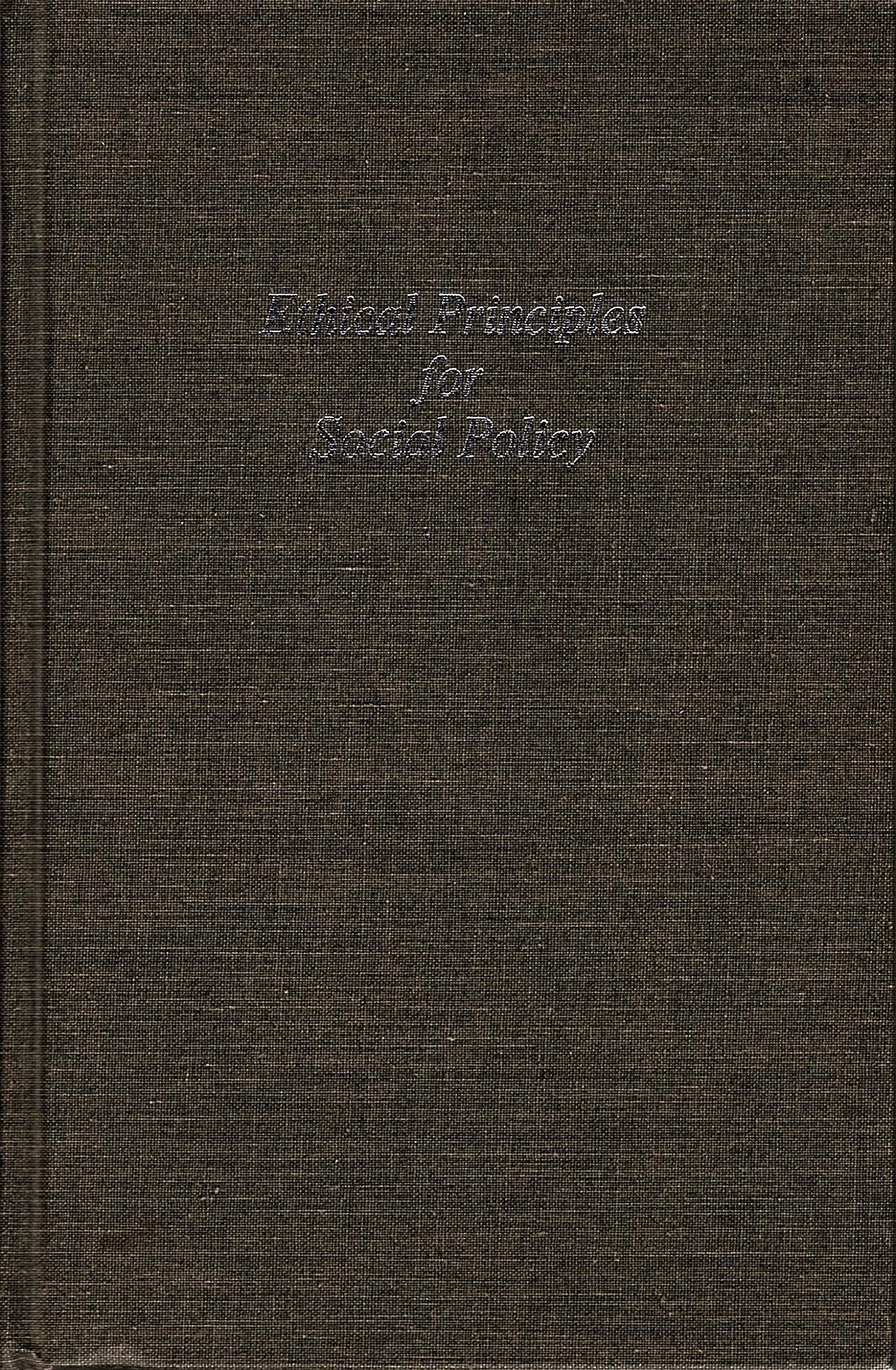 Product Image: Ethical Principles for Social Policy