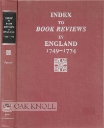 Index to Book Reviews in England, 1749-1774 Social Sciences