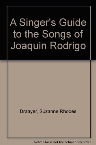 A Singer's Guide to the Songs of Joaqu'n Rodrigo Social Sciences