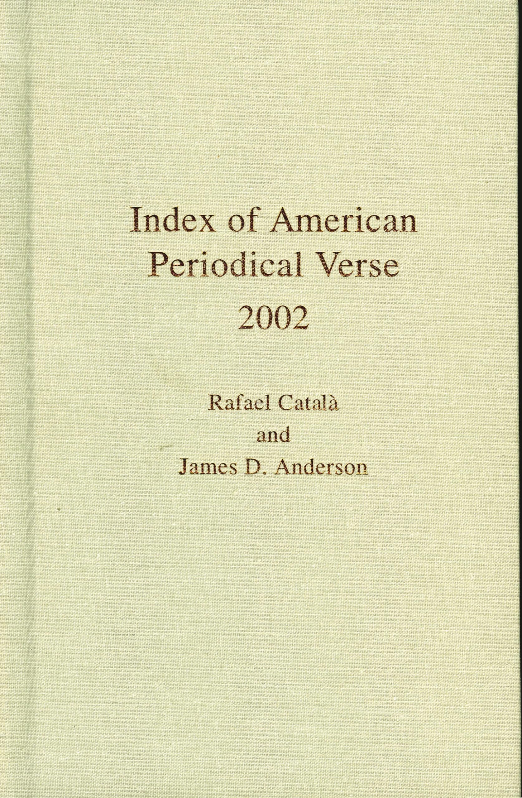 Index of American Periodical Verse 2002 Poetry