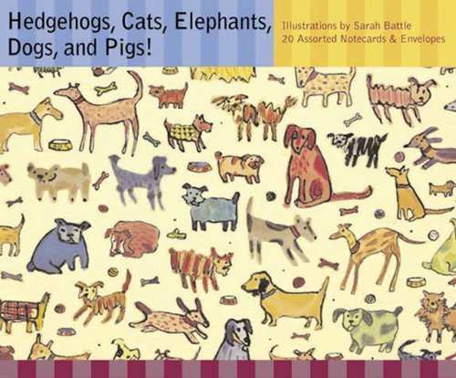 Hedgehogs, Cats, Elephants, Dogs, and Pigs! Notecards Lifestyle