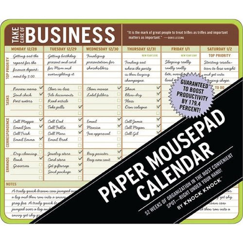 2010 Paper Mousepad Calendar: Take Care of Business (Knock Knock) Books