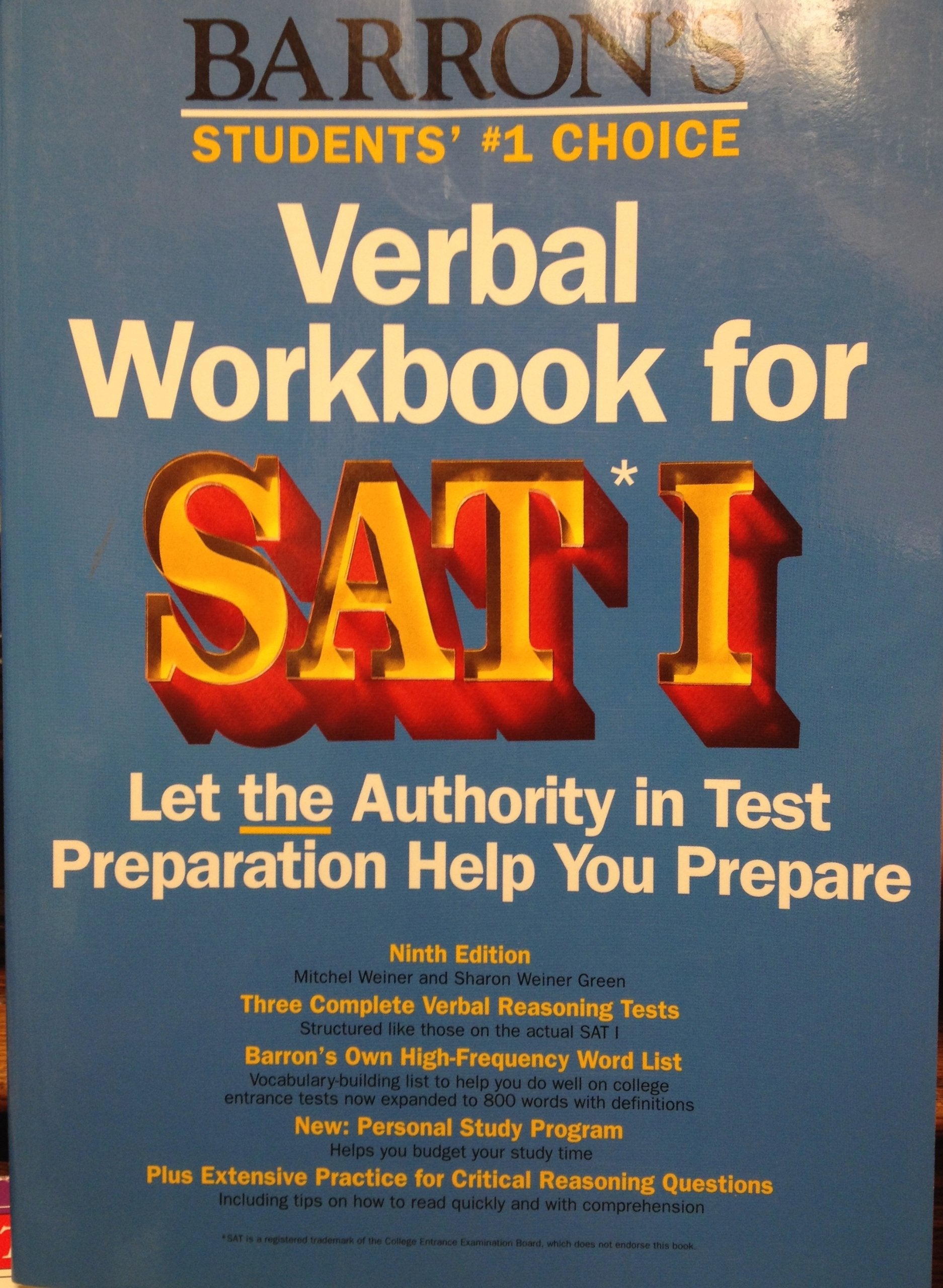 Verbal Workbook for Sat I (Barron's Verbal Workbook for Sat I) Books