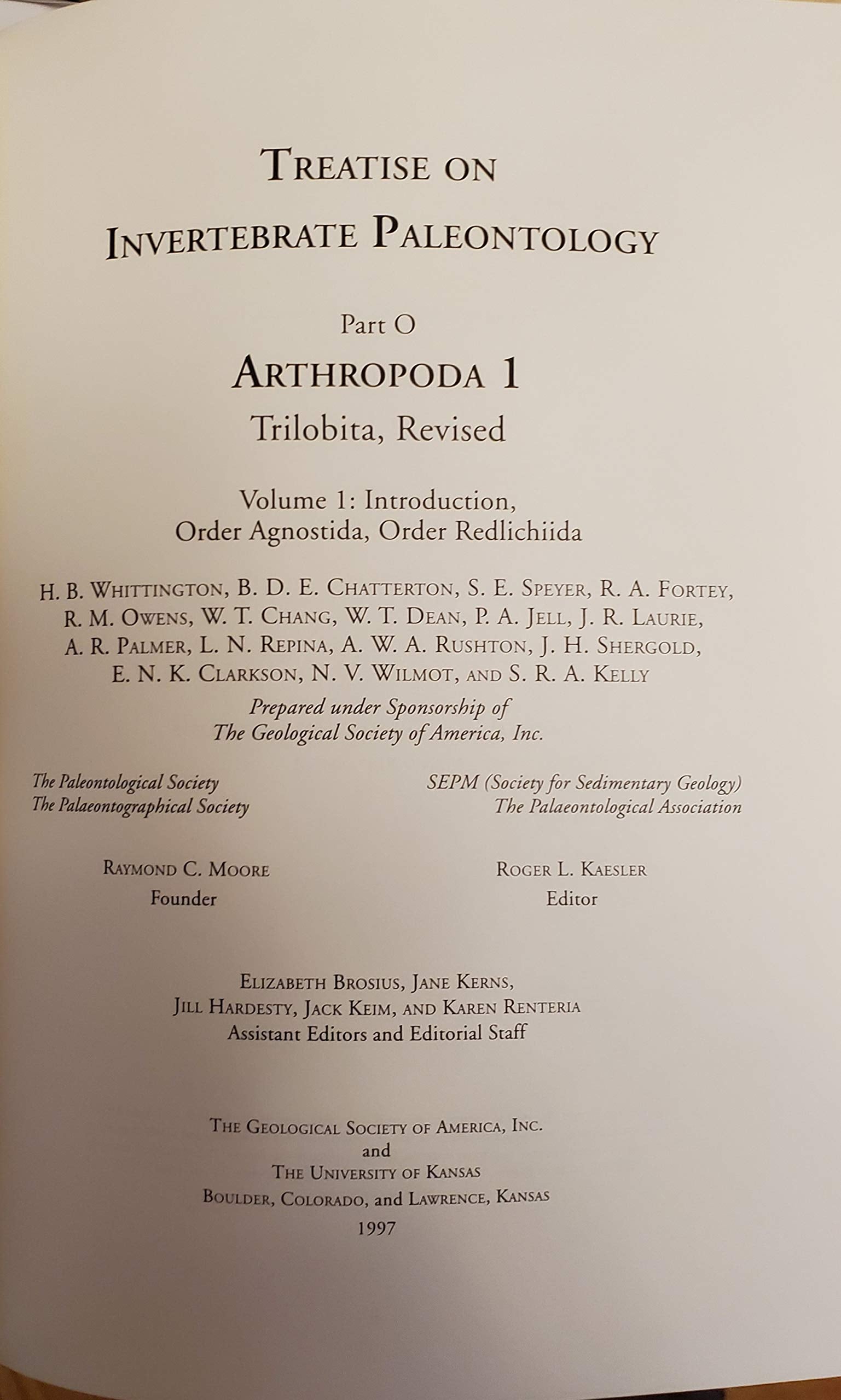 Treatise on Invertebrate Paleontology: Trilobita Business & Technology