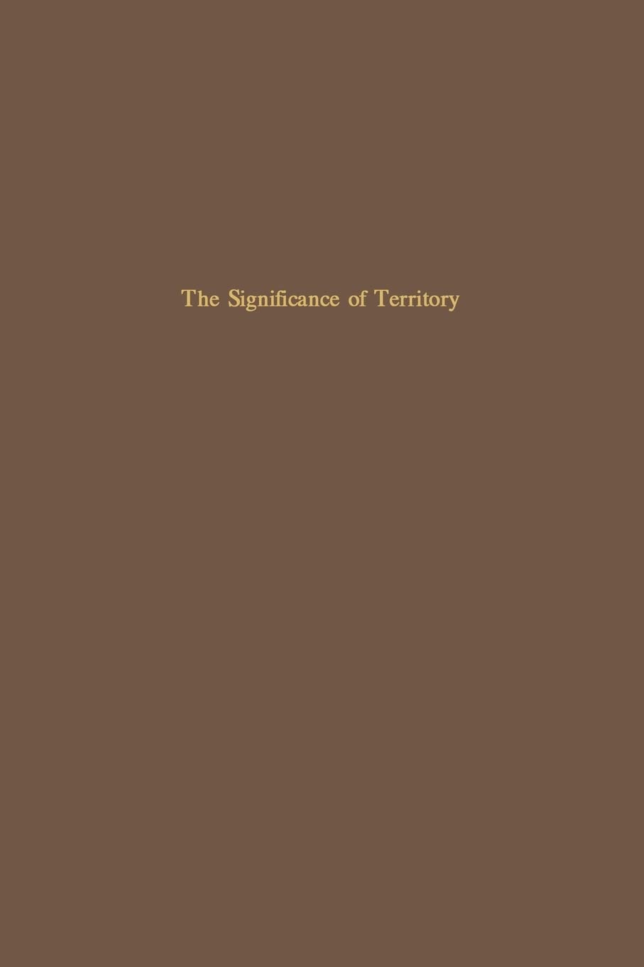 The Significance of Territory book