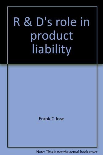 R & D's role in product liability Books