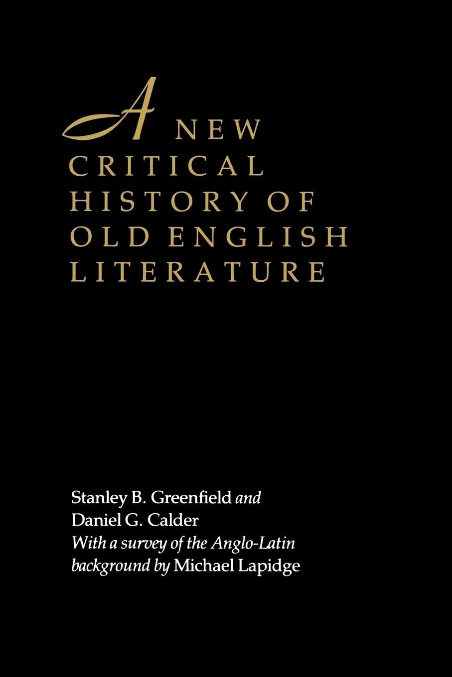 A New Critical History of Old English Literature book