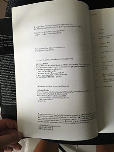 Armin Hofmann: His Work, Quest and Philosophy (Industrial Design Graphic Design, Bd. 7) Books