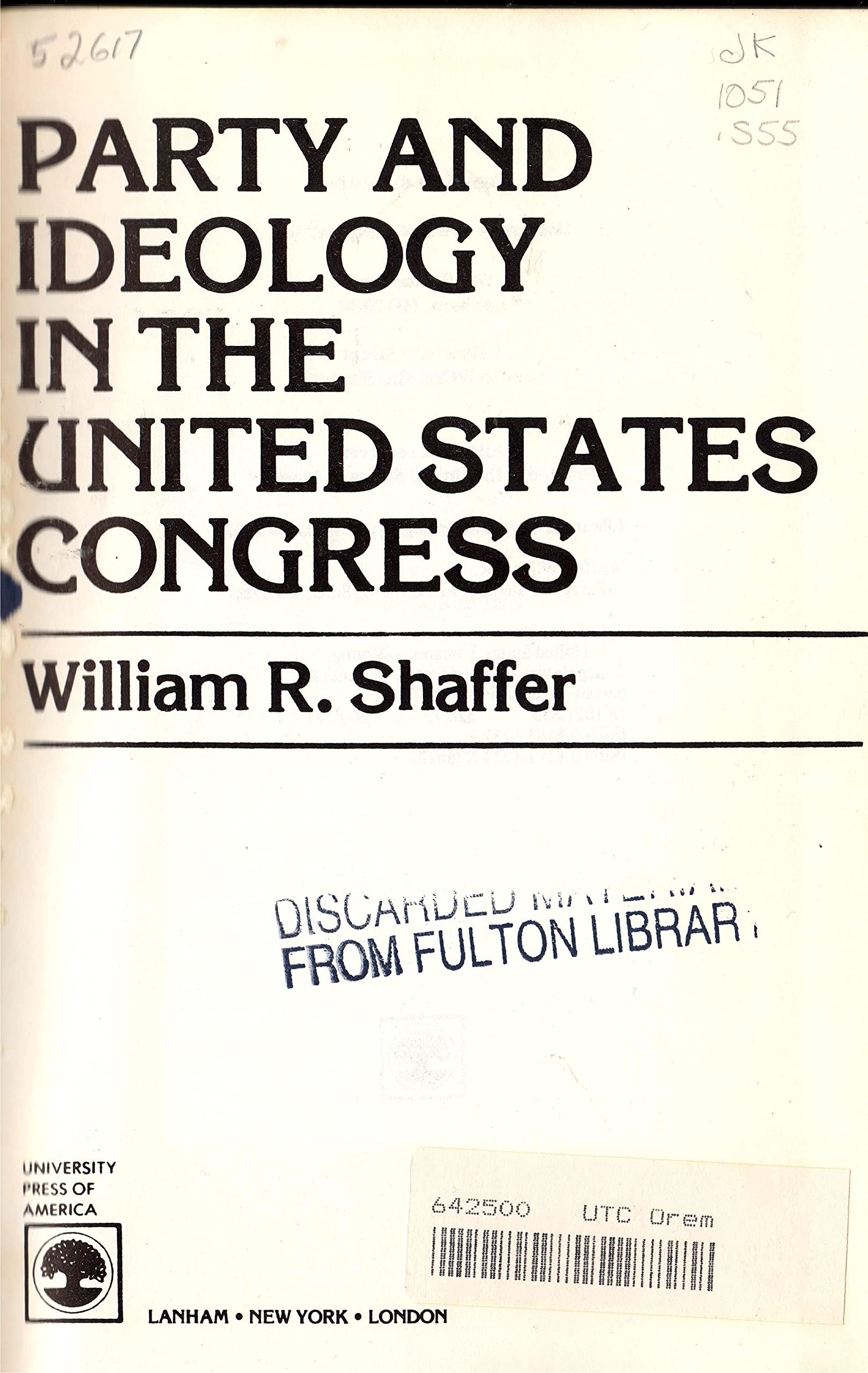 Party and Ideology in the United States Congress Books