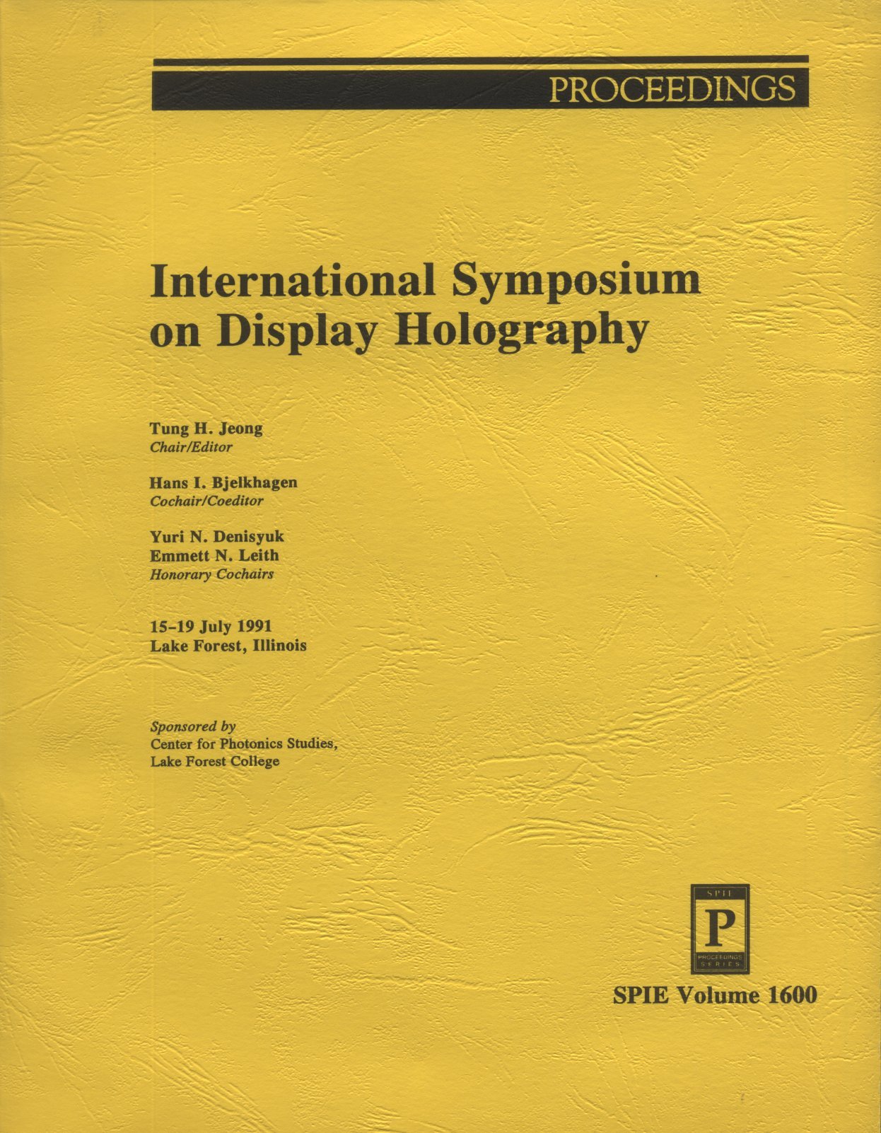 International Symposium on Display Holography (Proceedings of Spie) Business & Technology
