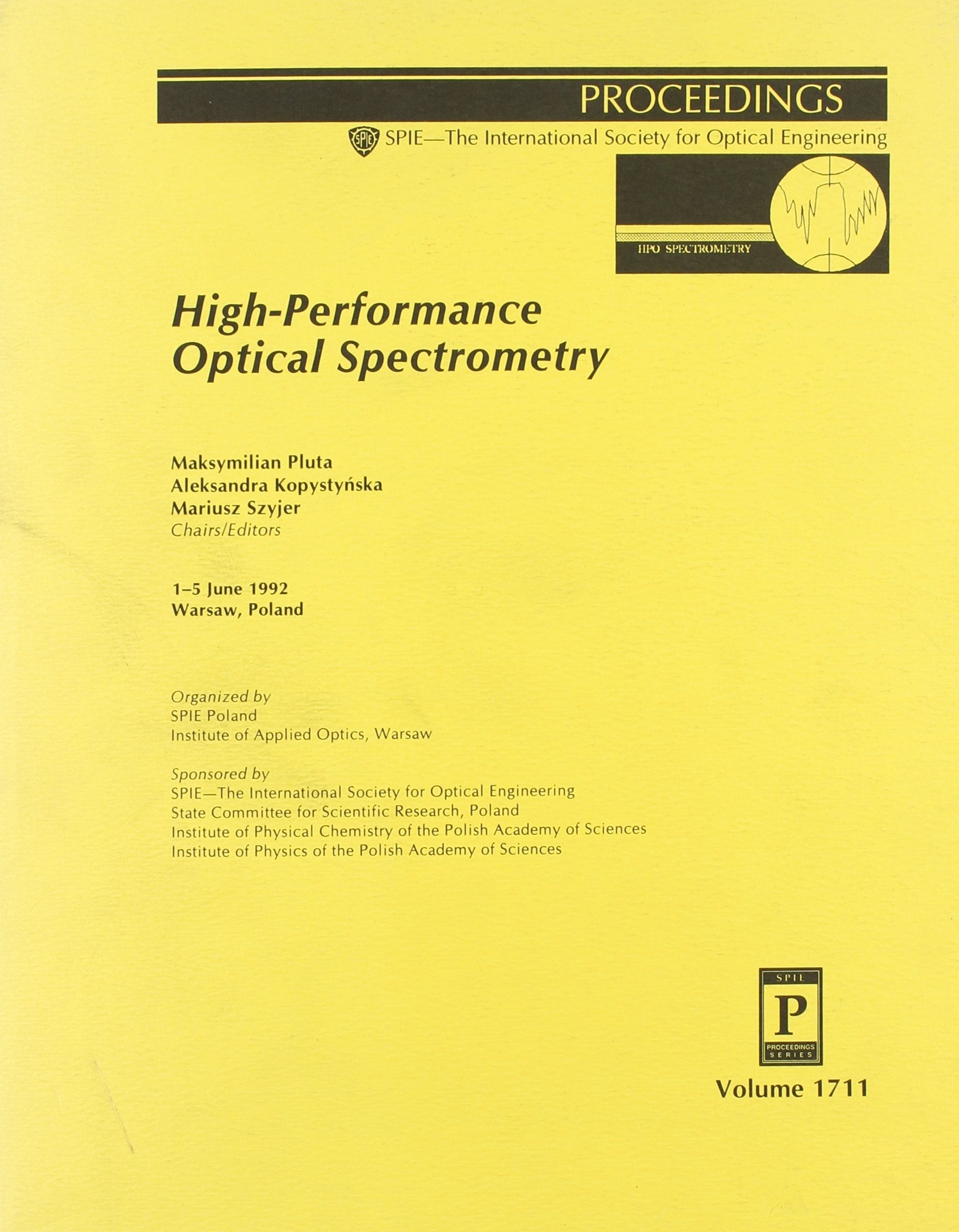 High-Performance Optical Spectrometry (Spie P, Volume 1711) Photography