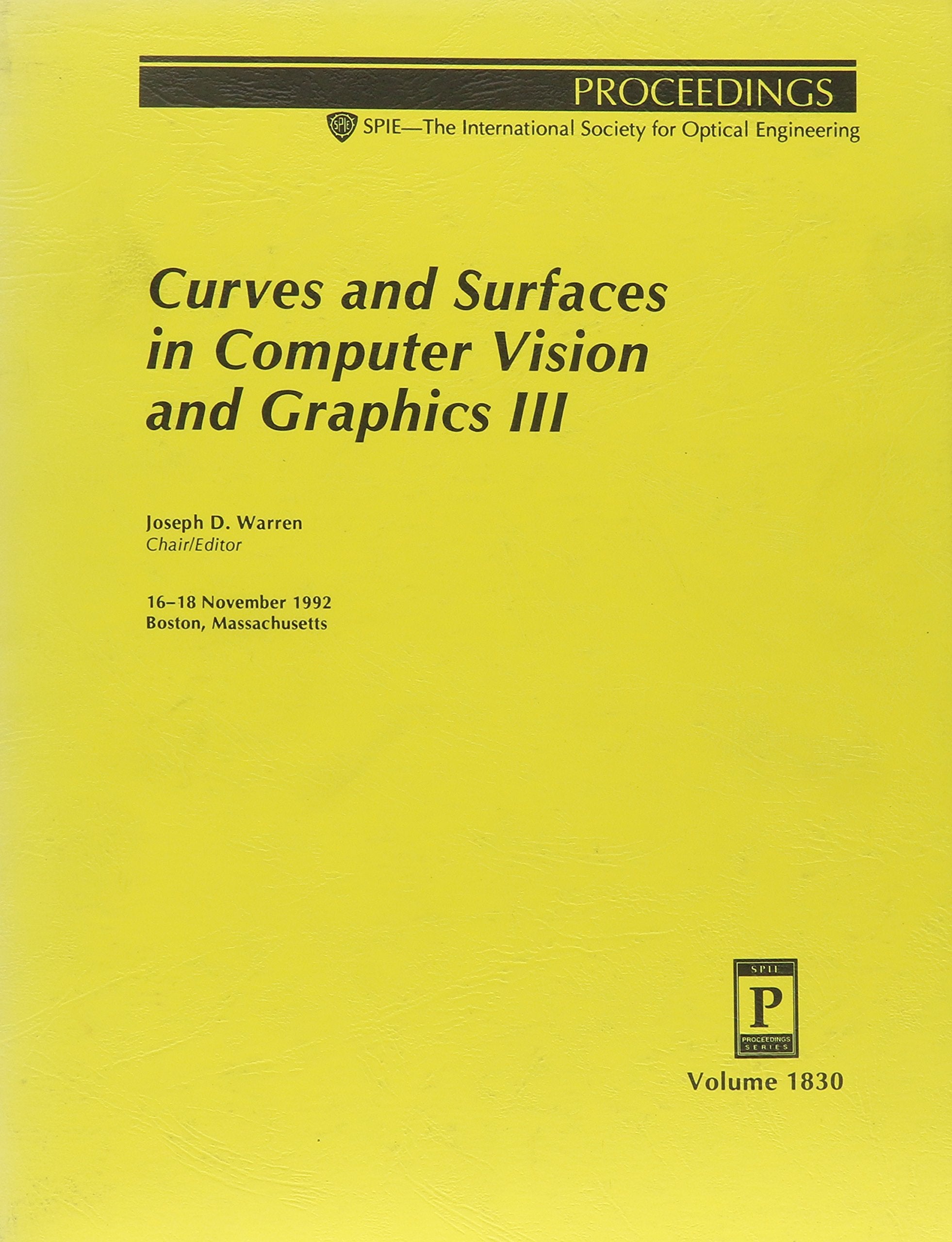 Curves and Surfaces in Computer Vision and Graphics III (Proceedings of Spie) Computer Science