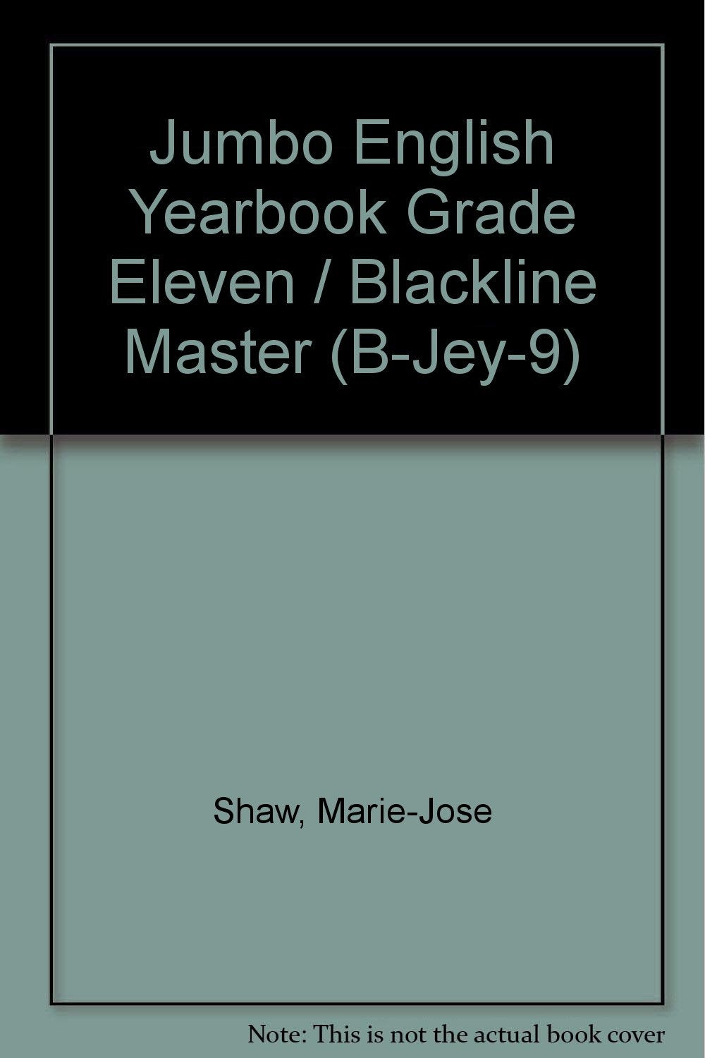Jumbo English Yearbook Grade Eleven / Blackline Master (B-Jey-9) Books