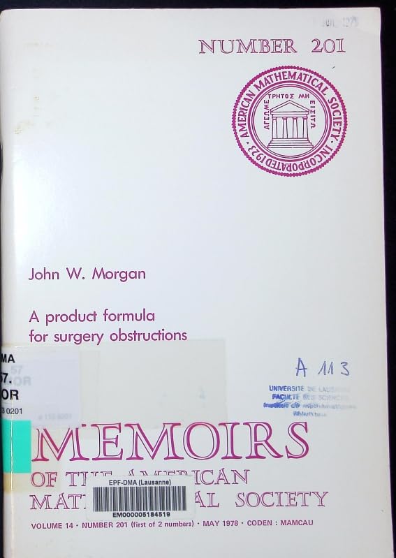 A Product Formula for Surgery Obstructions (Memoirs of the American Mathematical Society, Band 14) Medicine