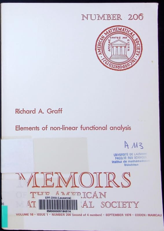 Elements of Non Linear Functional Analysis (Memoirs of the American Mathematical Society) Business & Technology